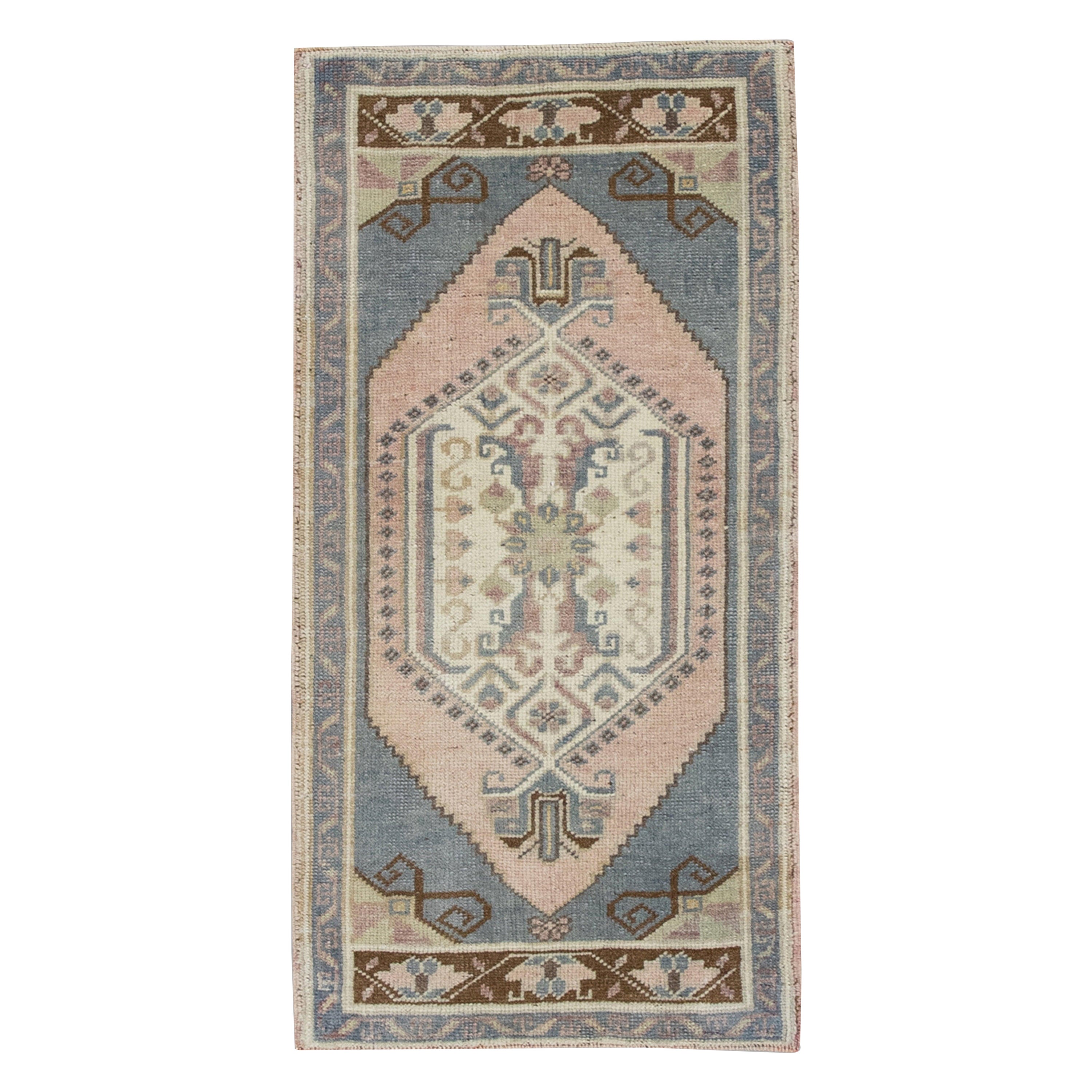 Orientalischer handgeknüpfter türkischer Vintage-Miniteppich 1'8" x 3'5" #9035