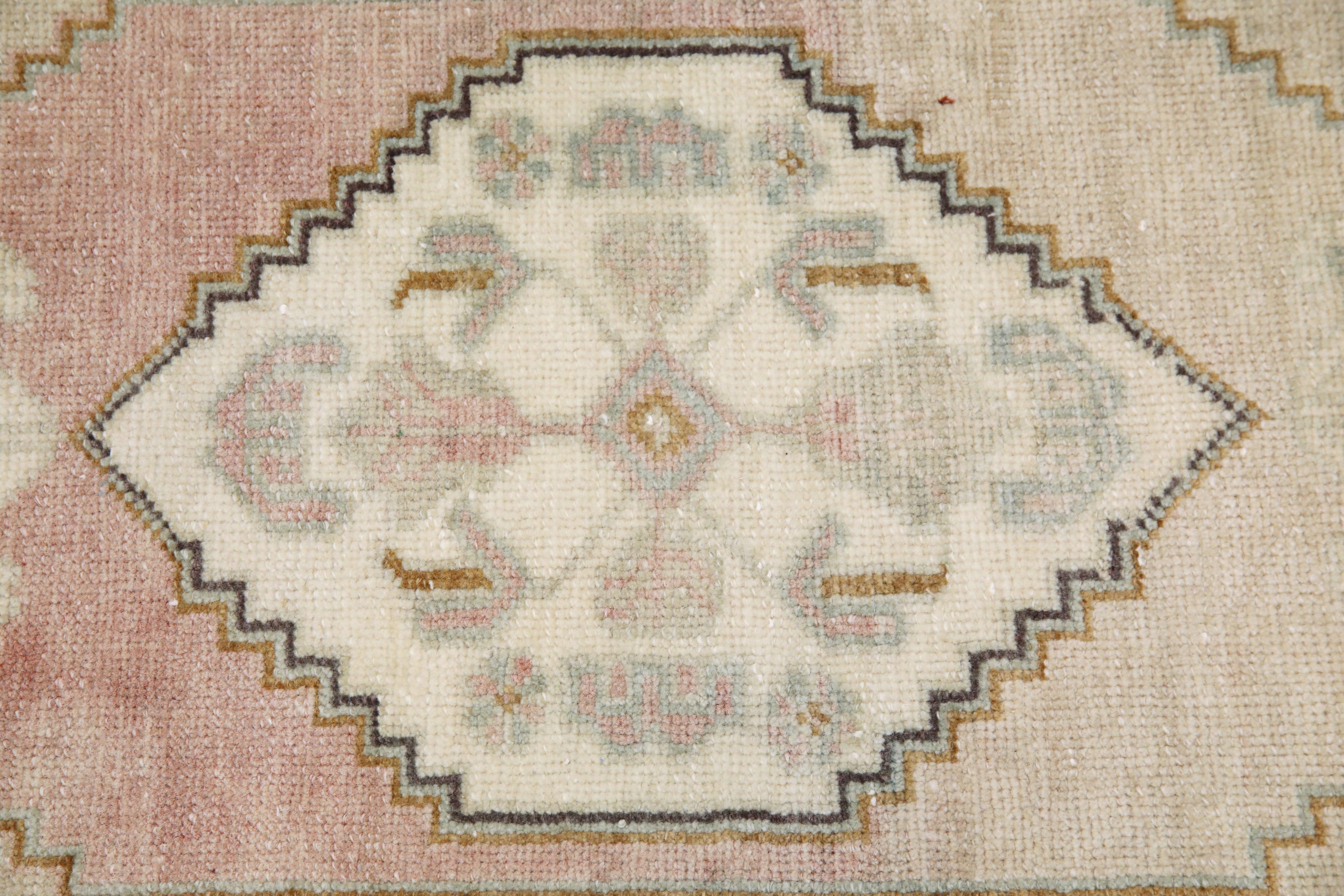 Oriental Hand Knotted Vintage Turkish Mini Rug 1'8