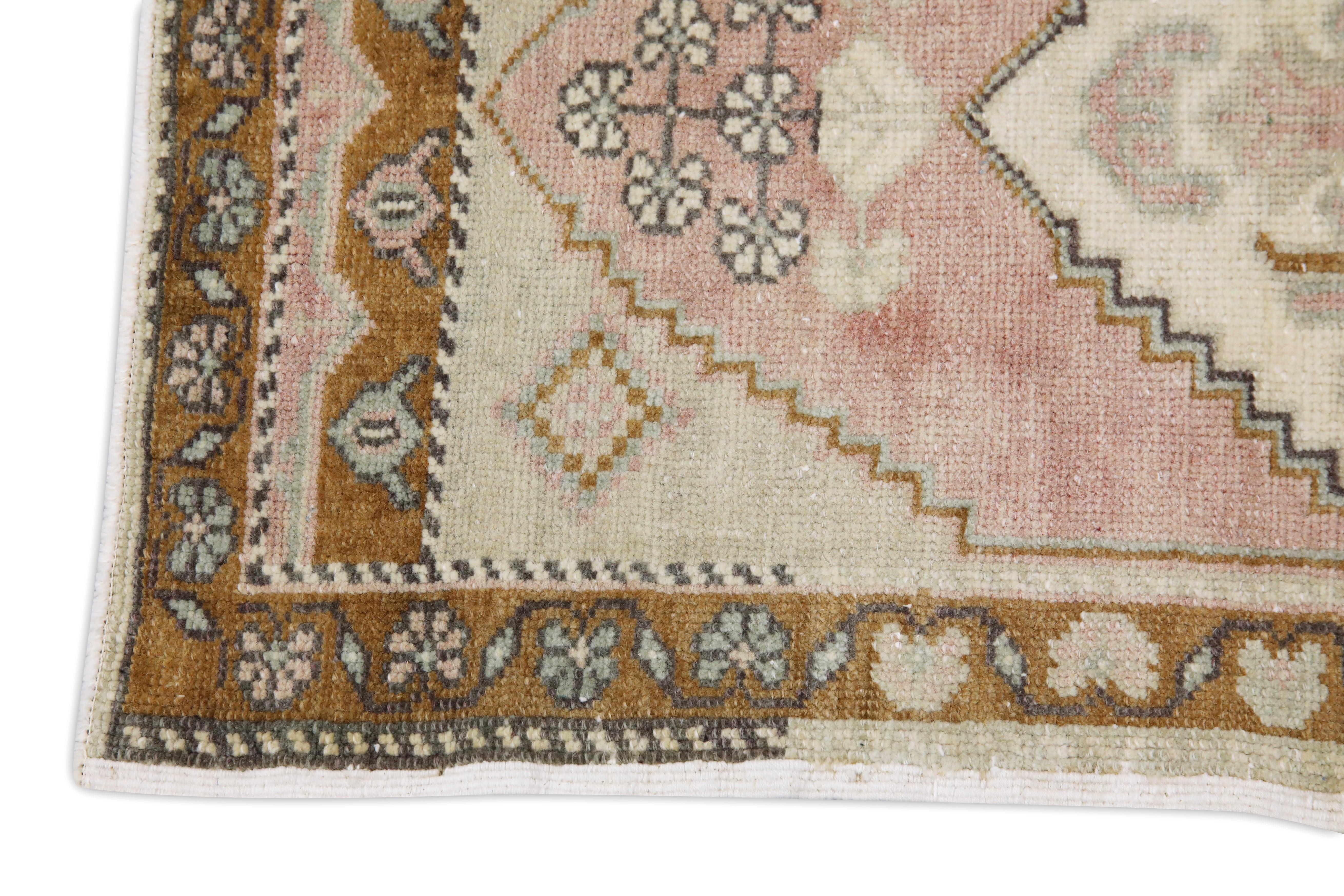 Hand-Knotted Oriental Hand Knotted Vintage Turkish Mini Rug 1'8