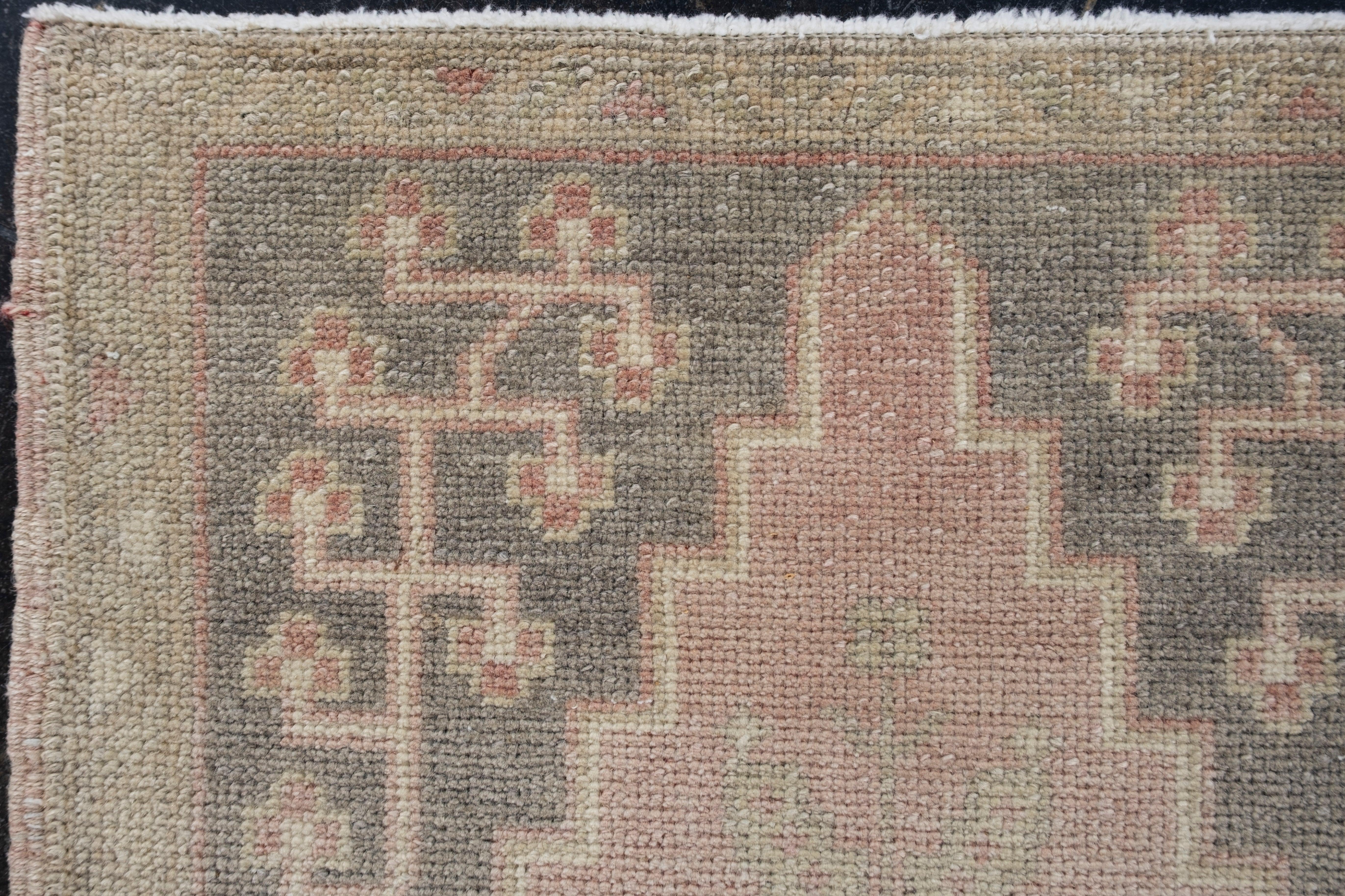 Noué à la main Mini tapis turc vintage noué à la main 1'8
