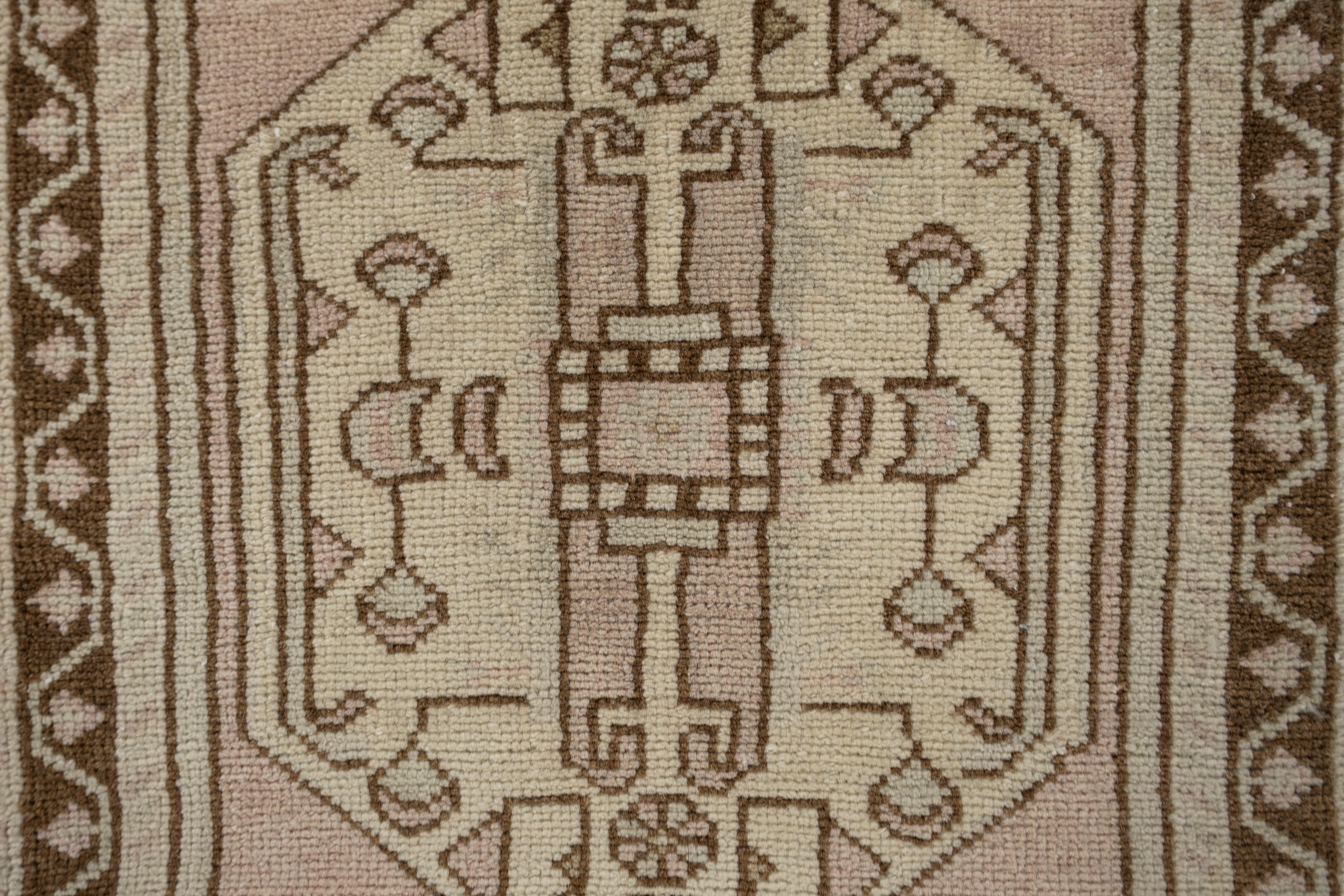 Oriental Hand Knotted Vintage Turkish Mini Rug 1'9
