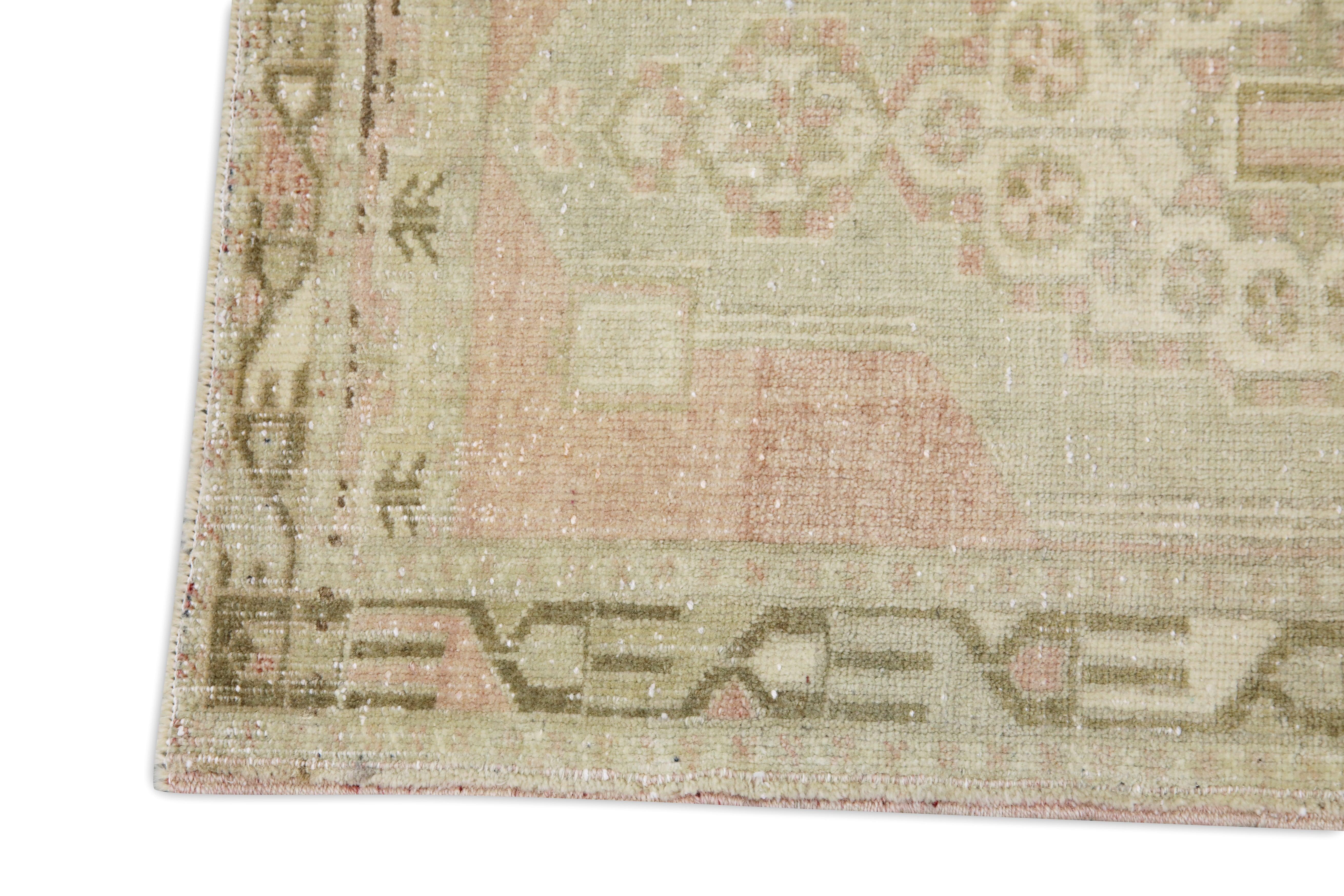 Hand-Knotted Oriental Hand Knotted Vintage Turkish Mini Rug 1'9