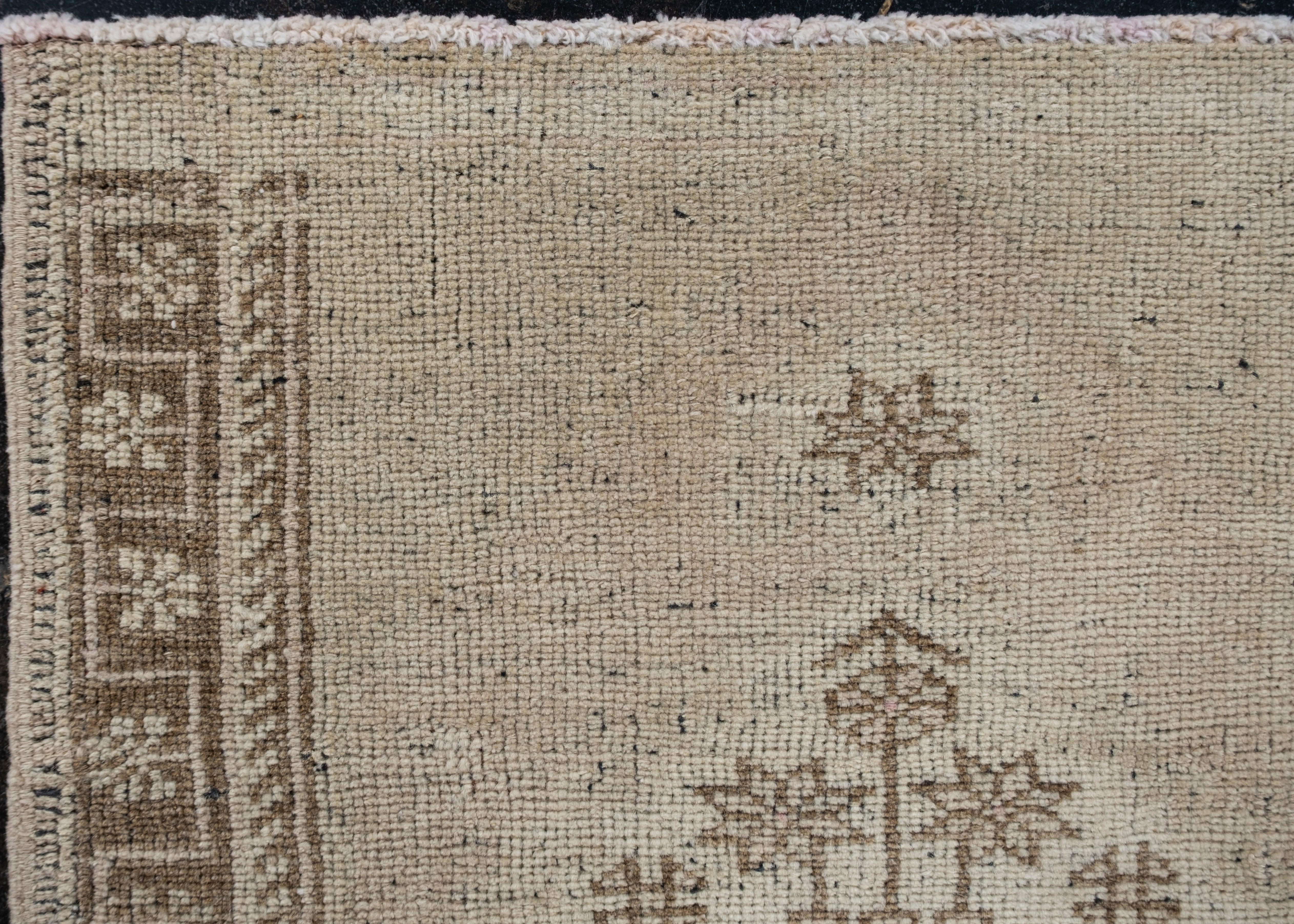 Oriental Hand Knotted Vintage Turkish Mini Rug 1'9