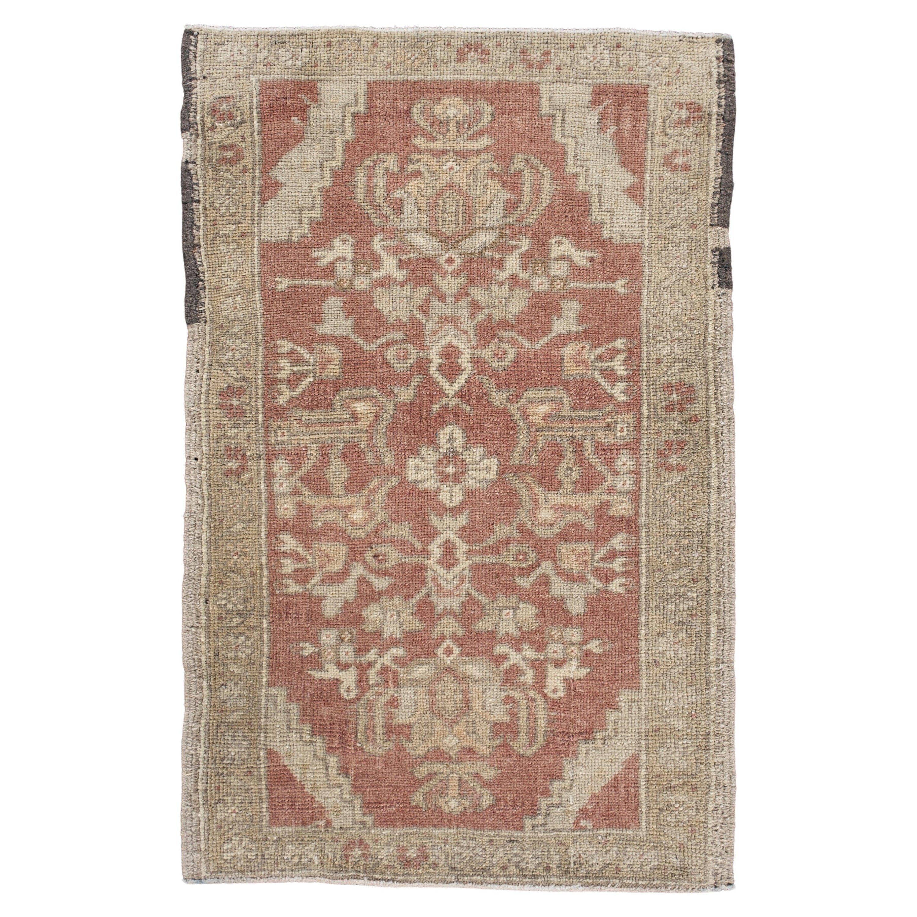 Oriental Hand Knots Rugs Vintage Turkish Mini Rug 1'9" x 2'8" #9088