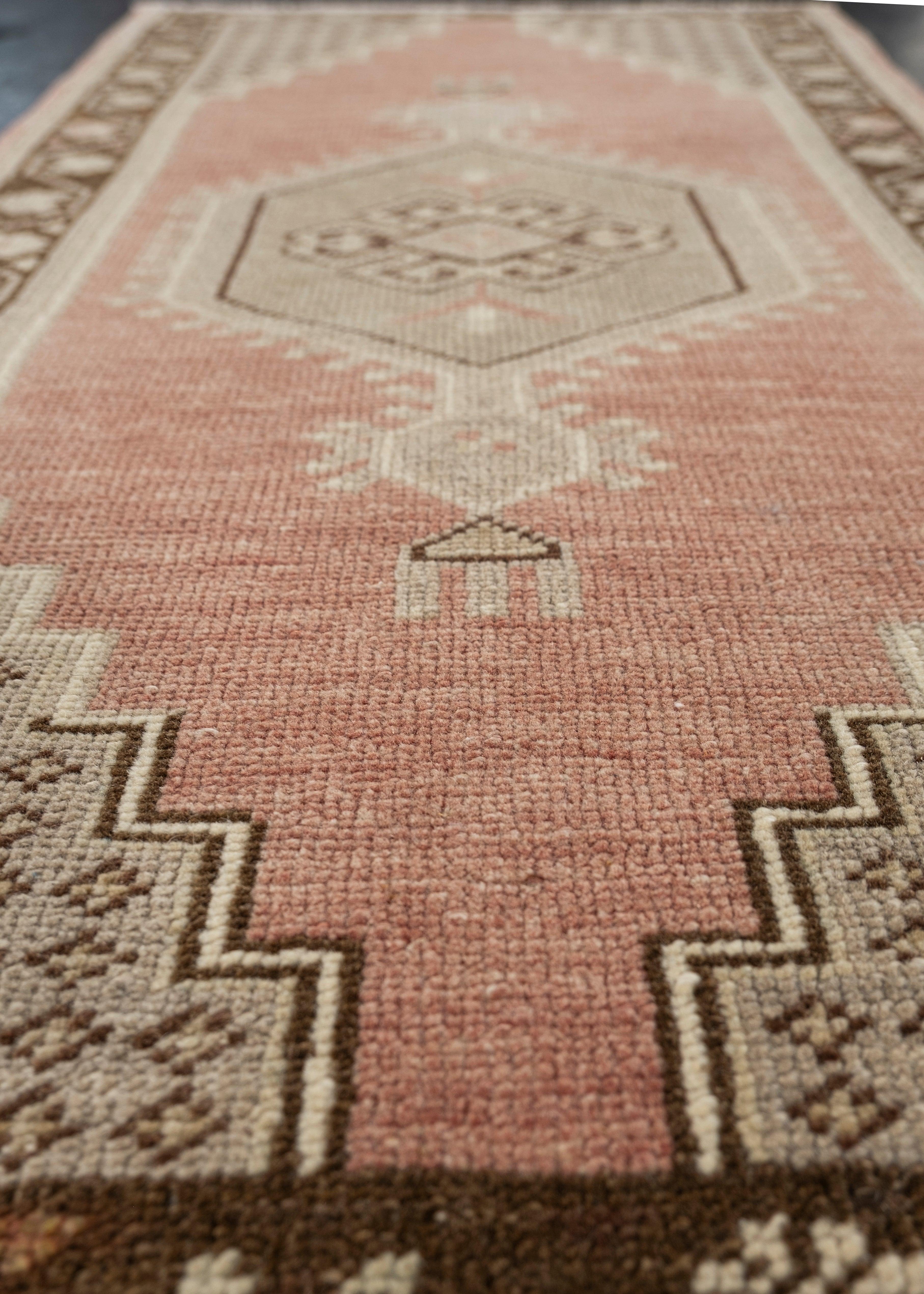 Hand-Knotted Oriental Hand Knotted Vintage Turkish Mini Rug 1'9