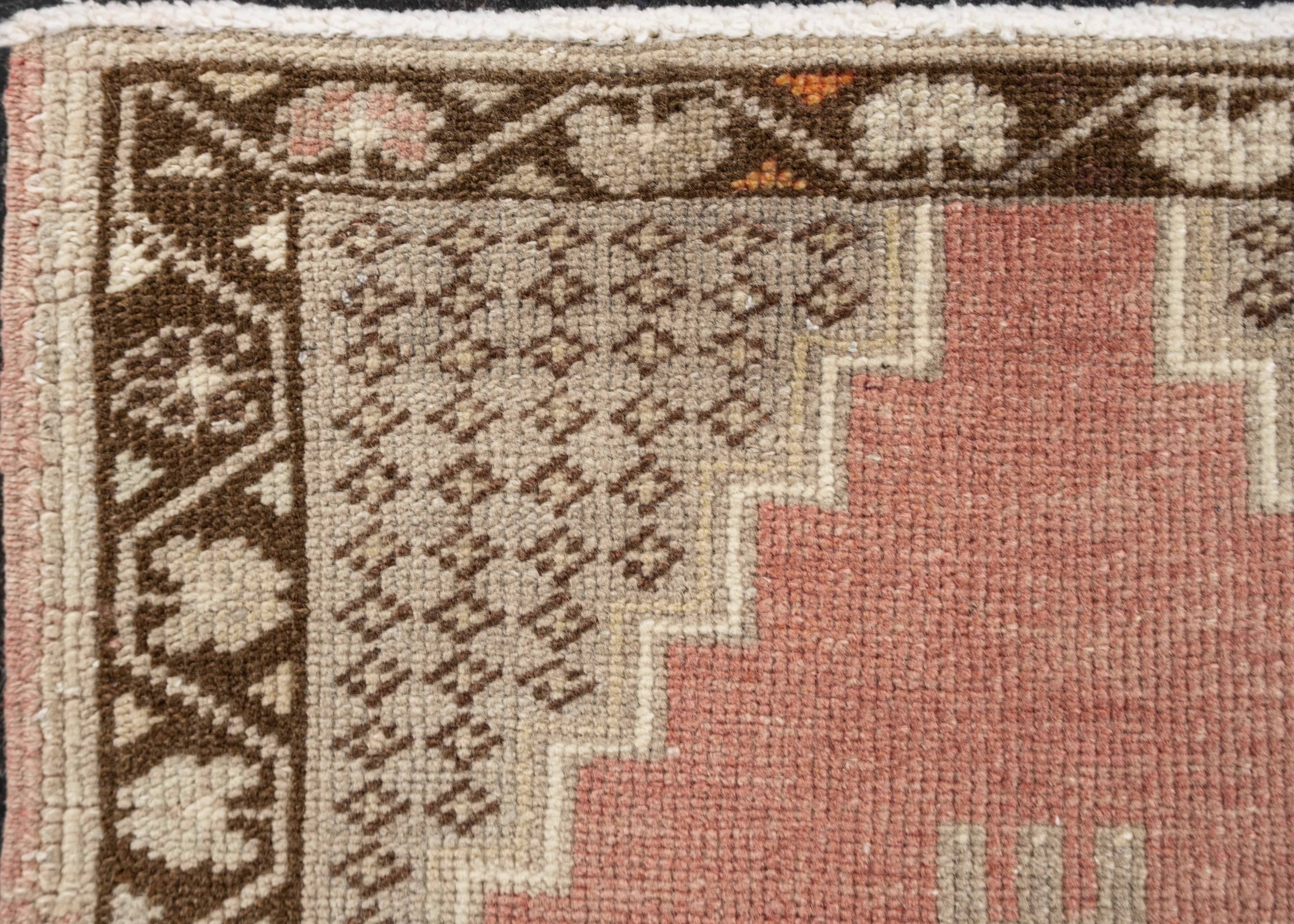 Oriental Hand Knotted Vintage Turkish Mini Rug 1'9