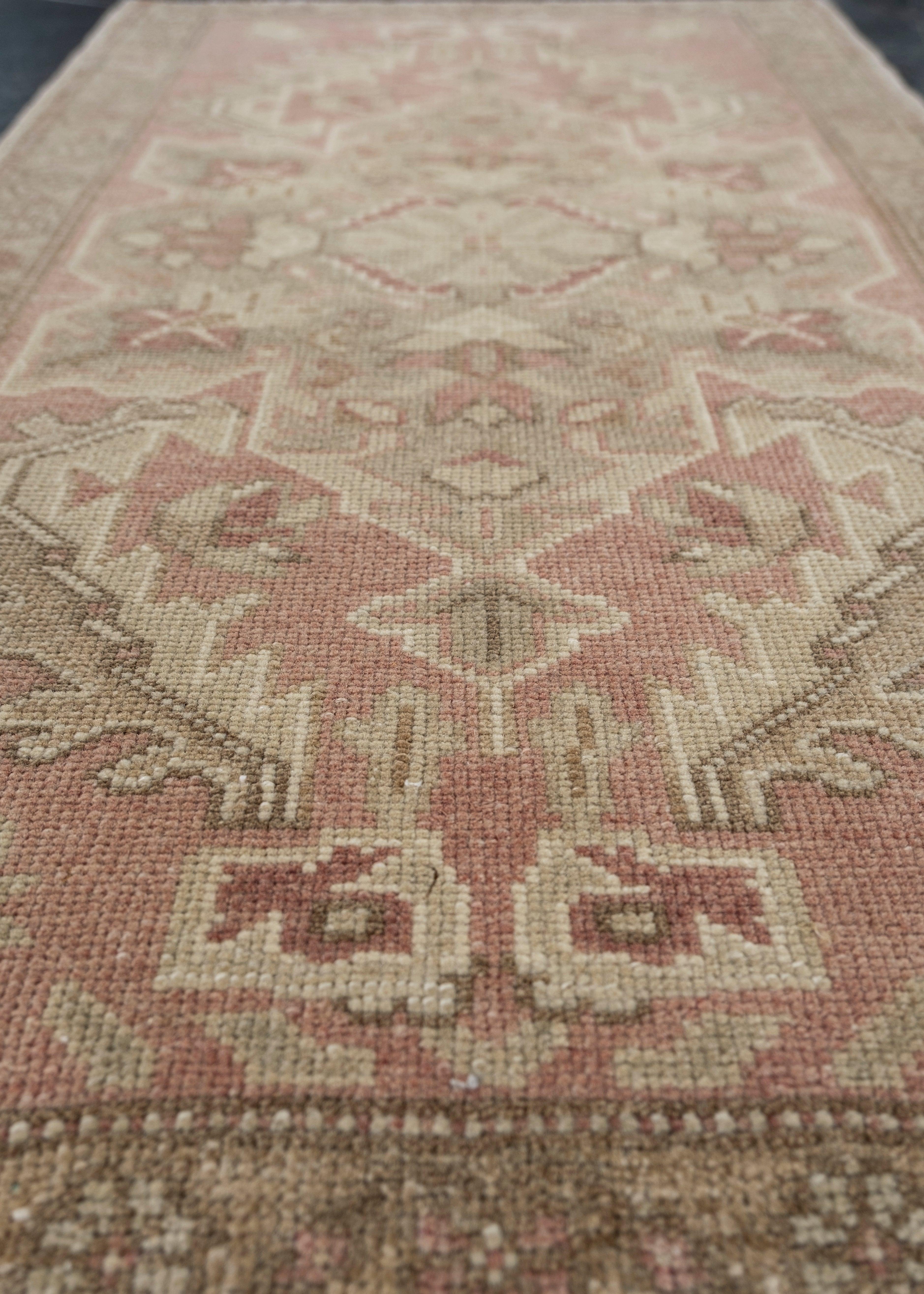 Turco Oriental Hand Knots Rugs Vintage Turkish Mini Rug 1'9