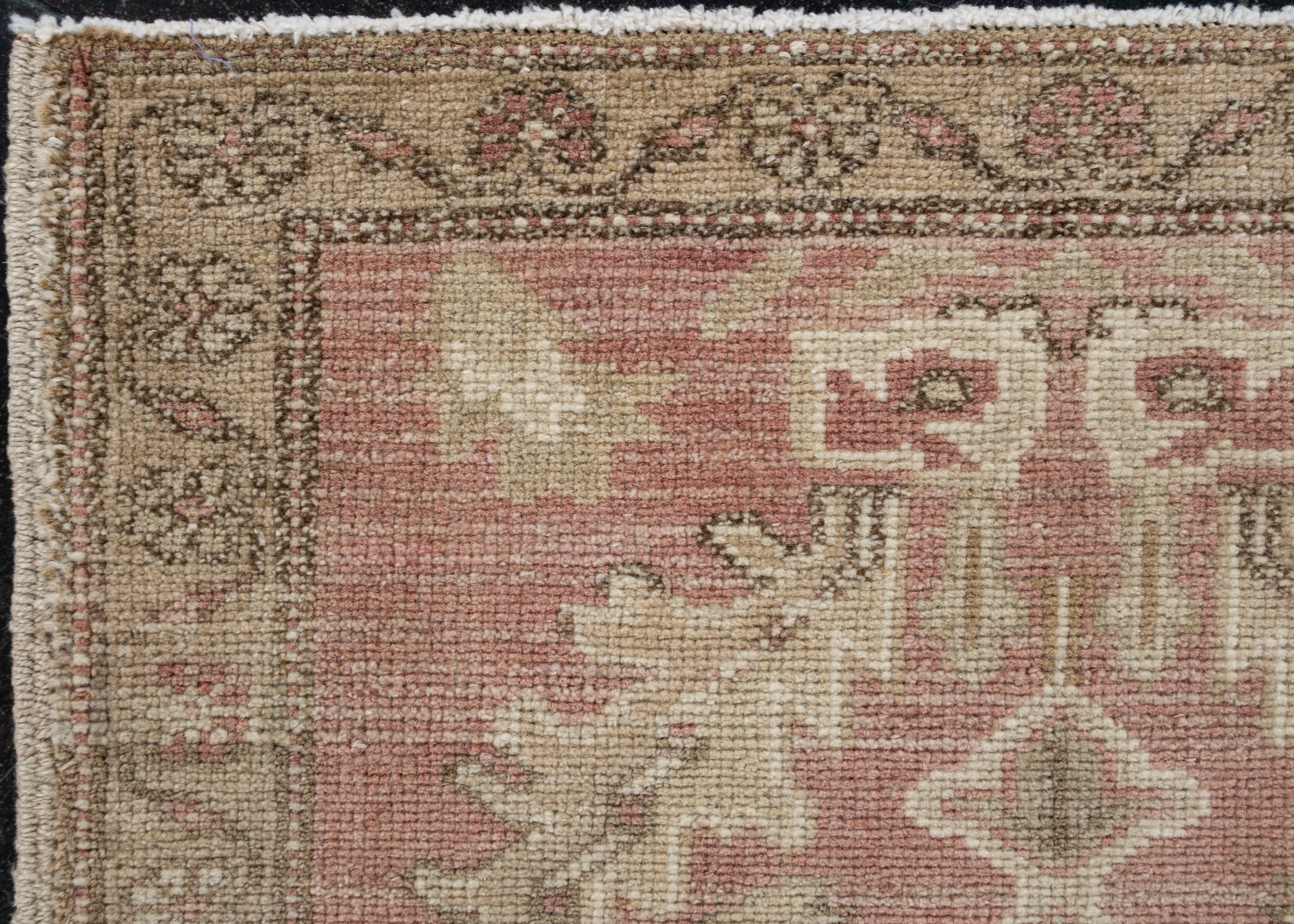 Annodato a mano Oriental Hand Knots Rugs Vintage Turkish Mini Rug 1'9
