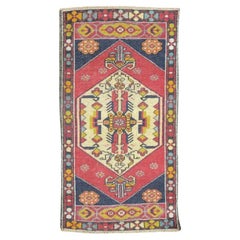 Oriental Hand Knotted Vintage Turkish Mini Rug 1'9"  x 3' 3"  #129