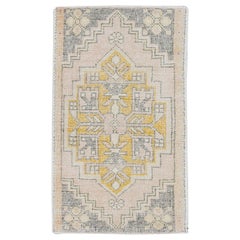 Mini Alfombra Turca Vintage Oriental Anudada a Mano 1'9" x 3'1" #8287