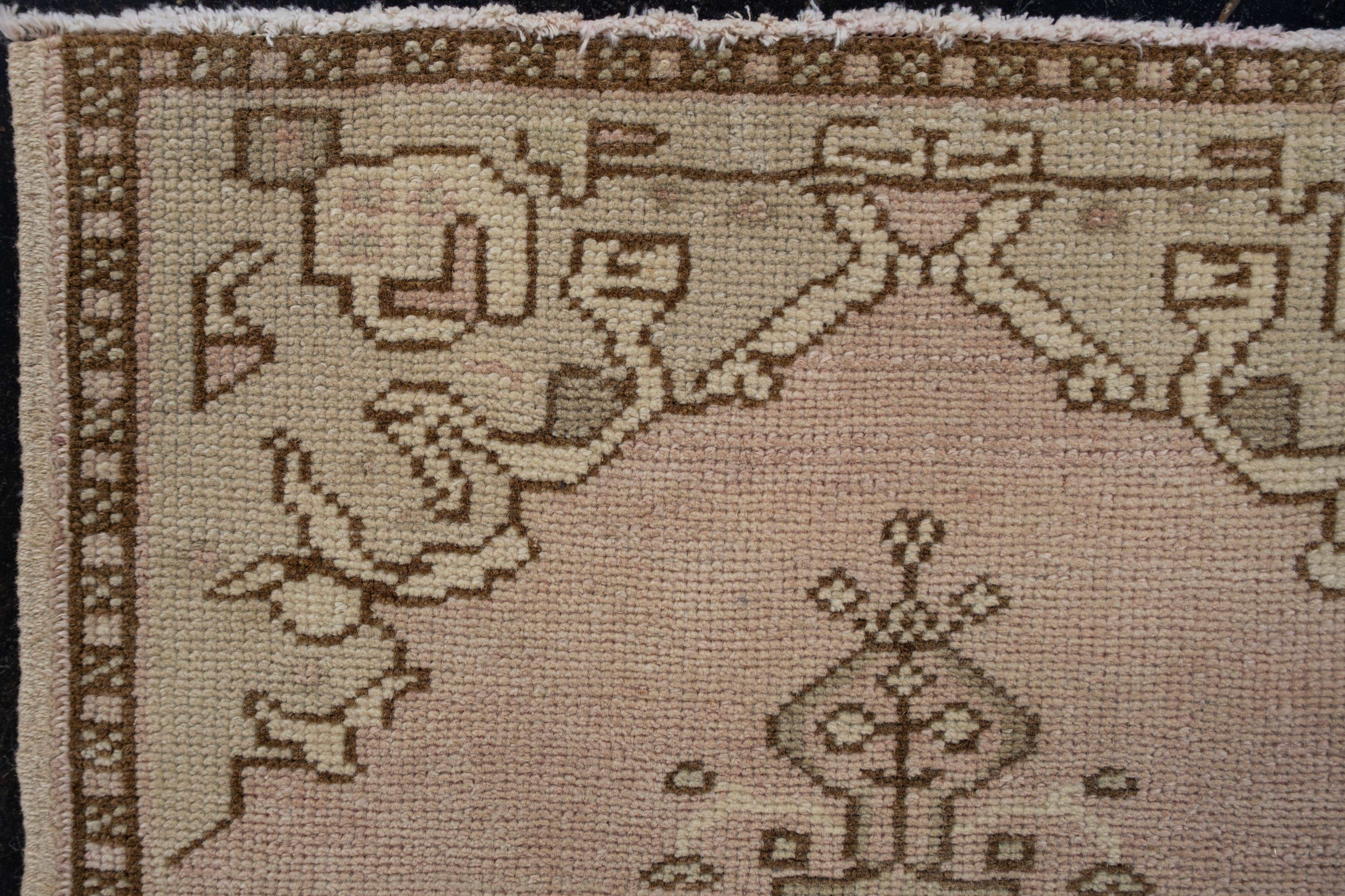 Orientalischer handgeknüpfter türkischer Vintage-Miniteppich 1'9