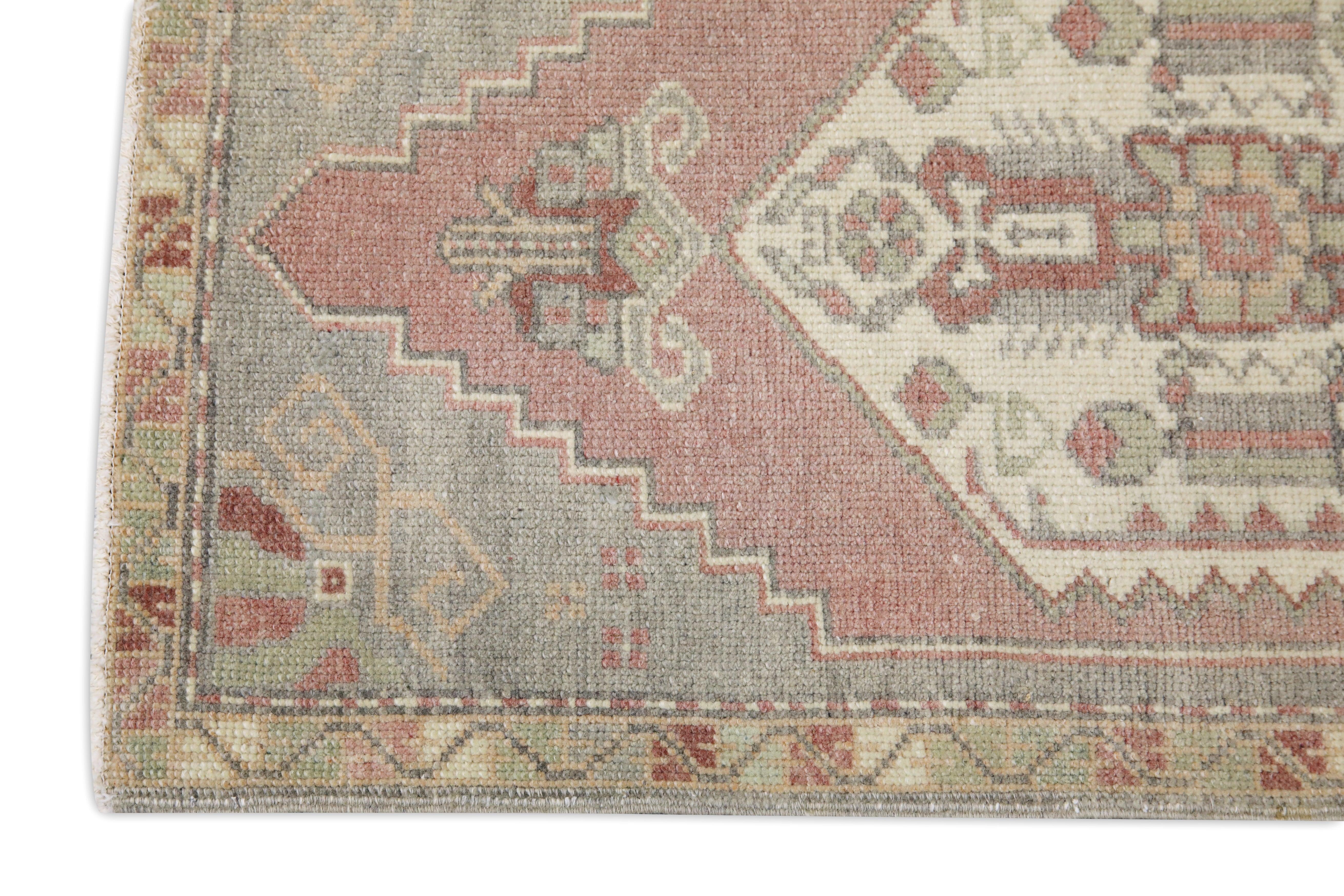 Turc Mini tapis turc vintage noué à la main 1'9
