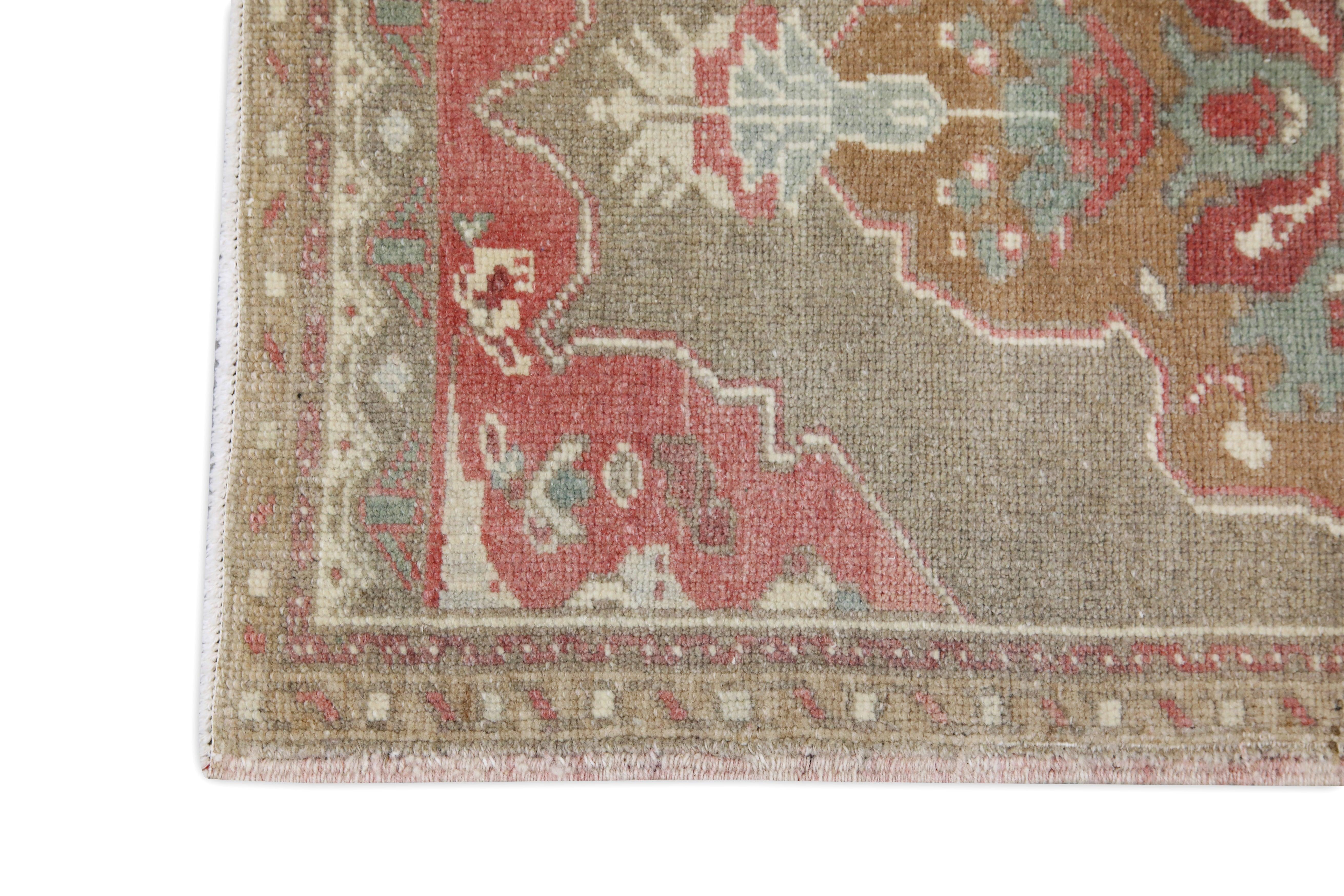 Hand-Knotted Oriental Hand Knotted Vintage Turkish Mini Rug 1'9