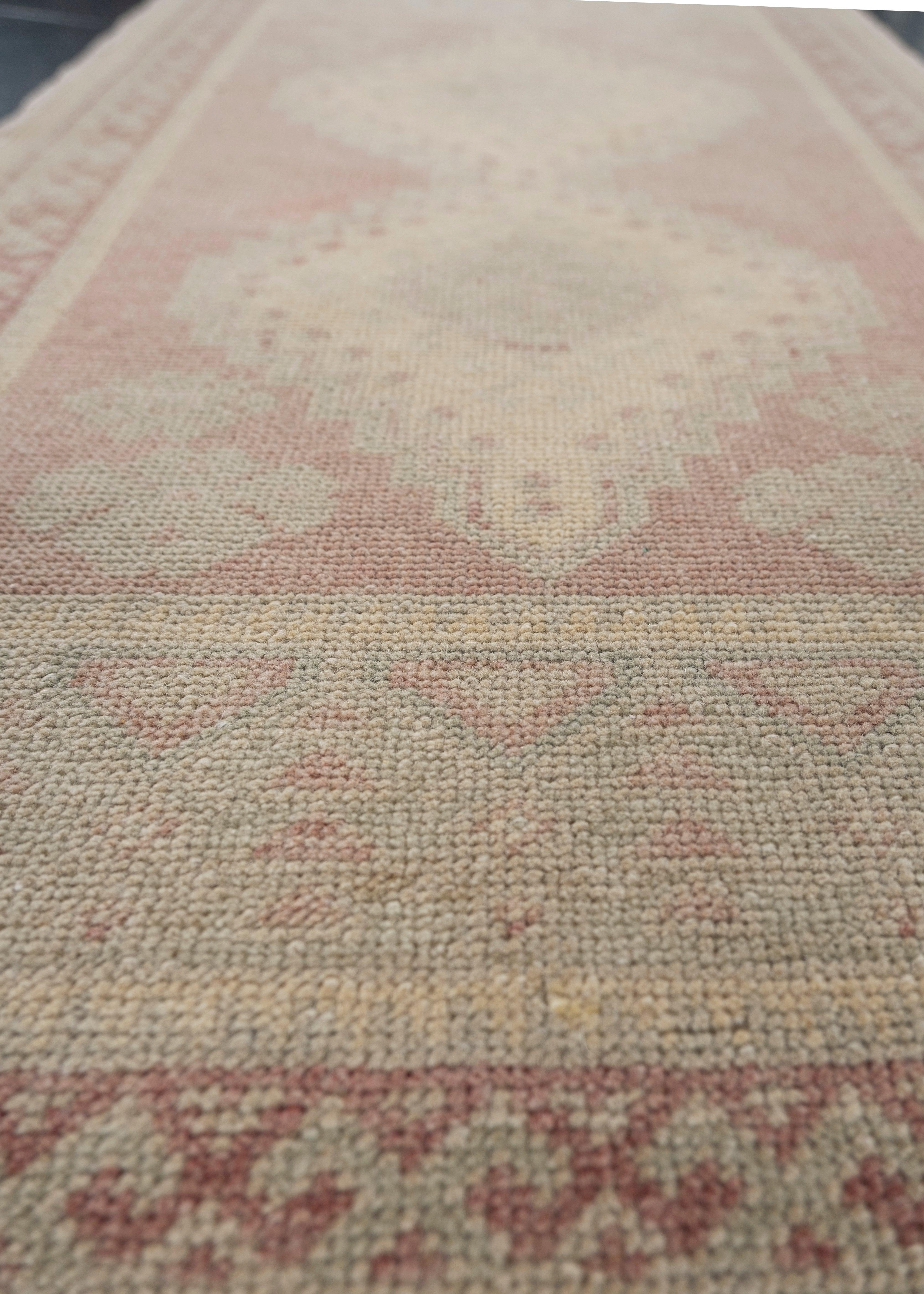 Hand-Knotted Oriental Hand Knotted Vintage Turkish Mini Rug 1'9