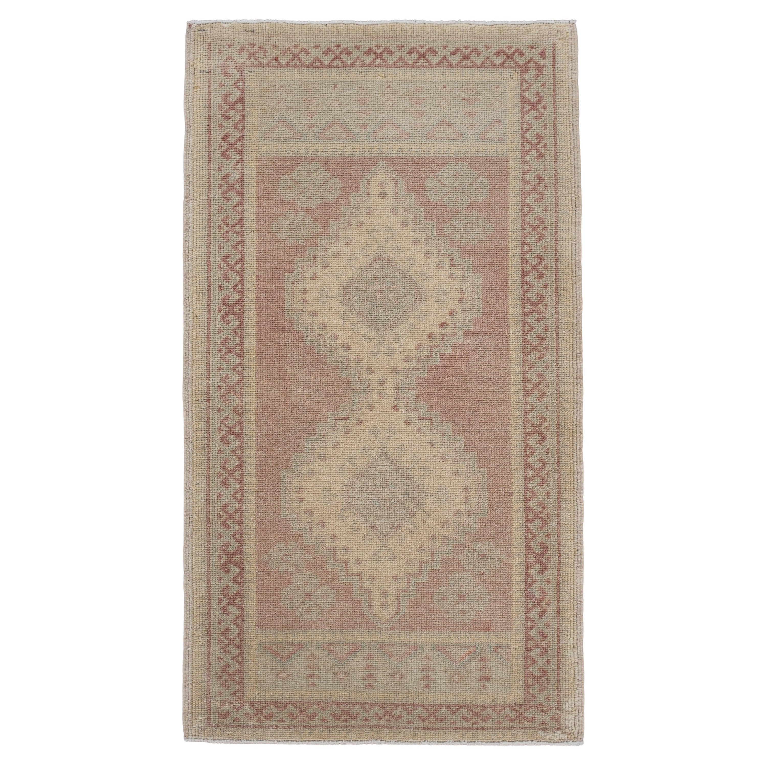 Oriental Hand Knotted Vintage Turkish Mini Rug 1'9" x 3'2" #8892 For Sale