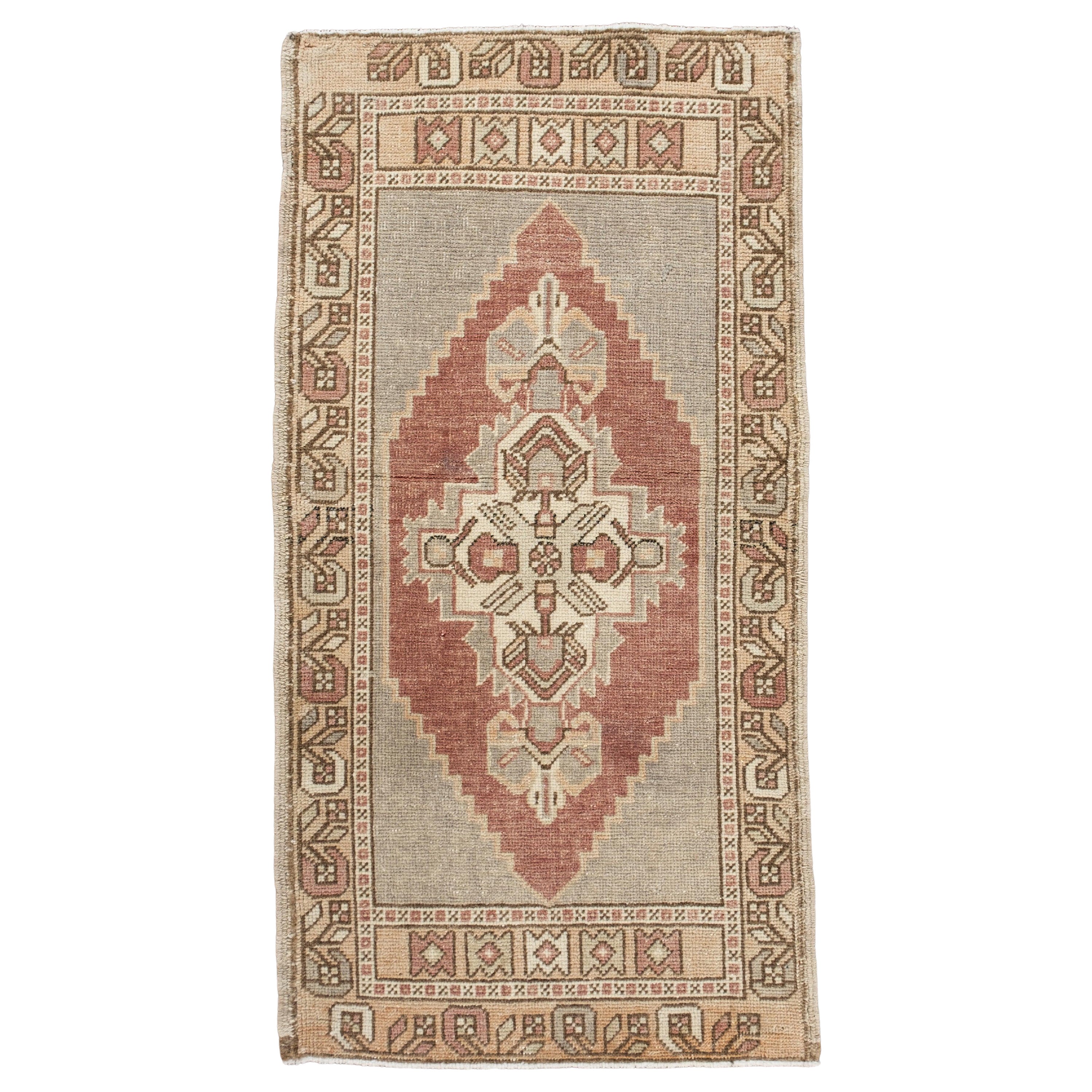 Orientalischer handgeknüpfter türkischer Vintage-Miniteppich 1'9" x 3'3" #10196