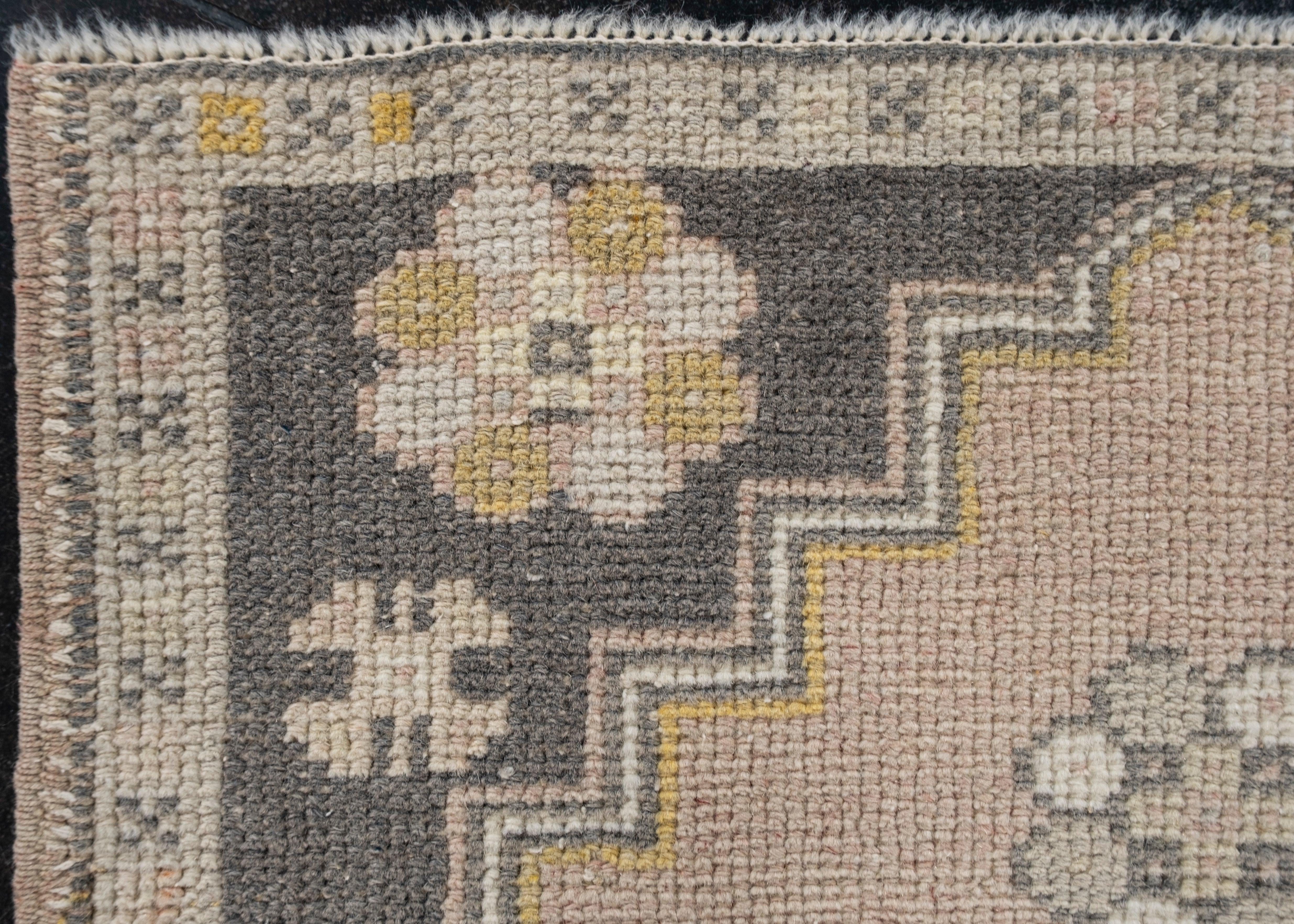Mini Alfombra Turca Vintage Oriental Anudada a Mano 1'9