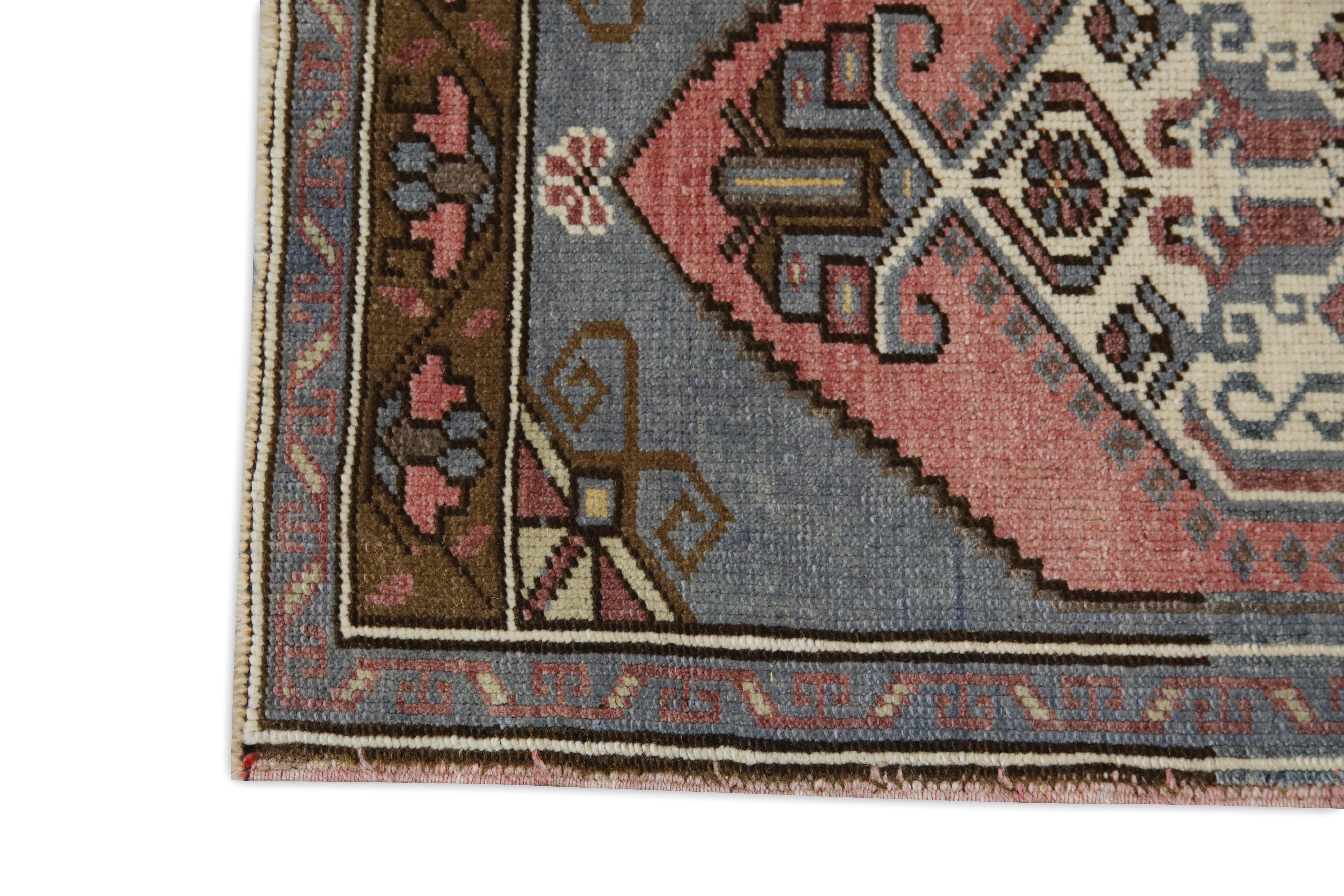 Hand-Knotted Oriental Hand Knotted Vintage Turkish Mini Rug 1'9