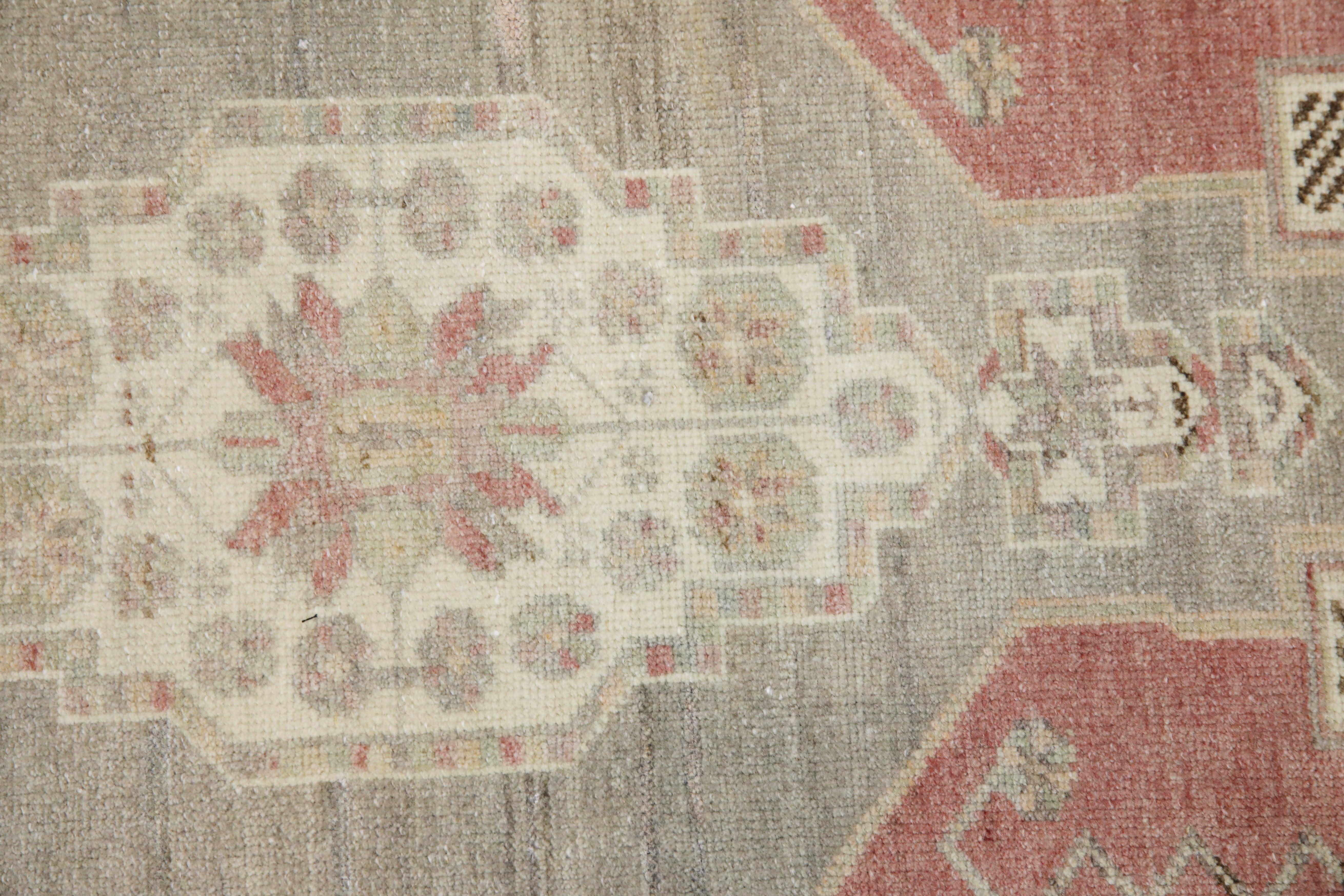 Oriental Hand Knotted Vintage Turkish Mini Rug 1'9