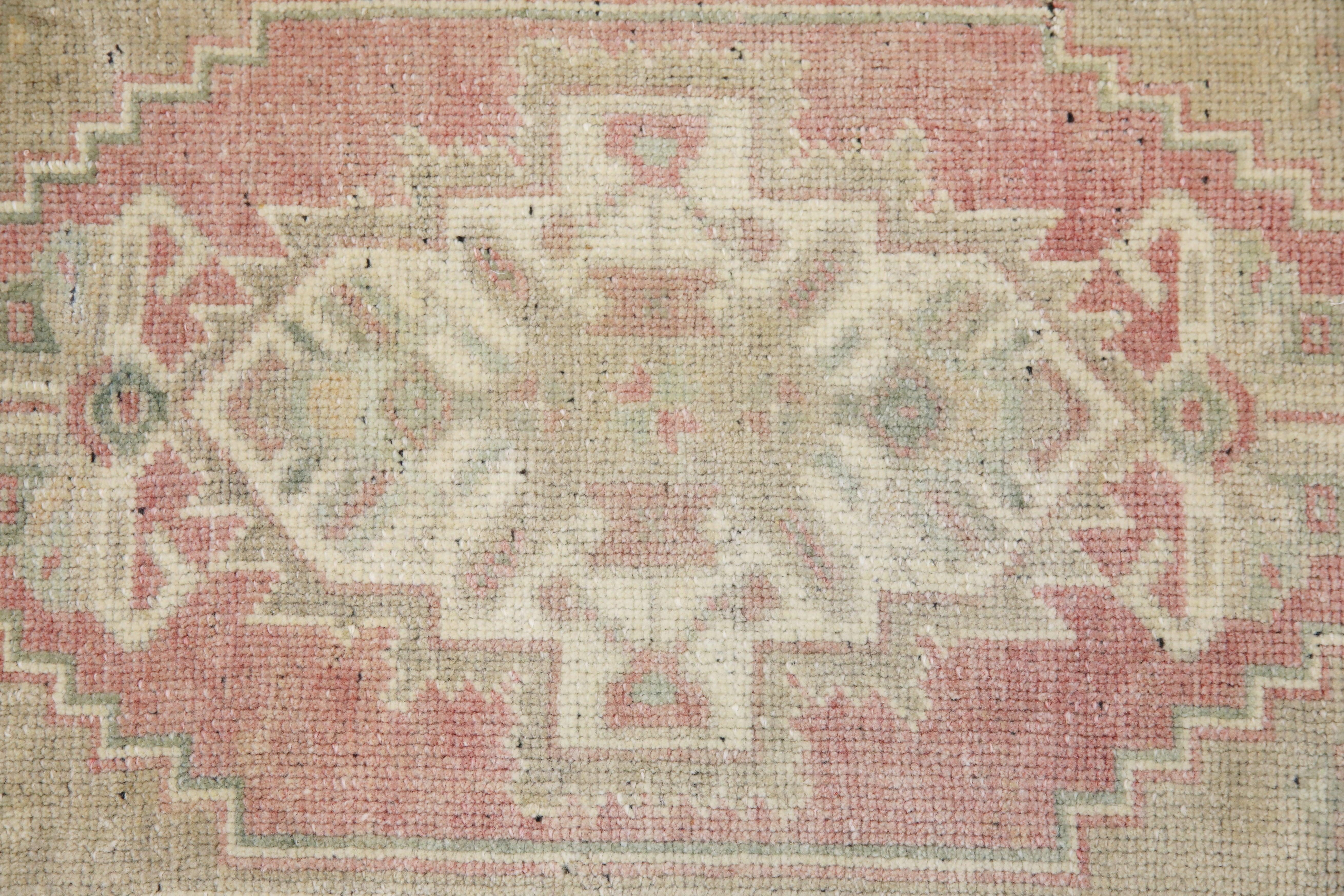 Oriental Hand Knotted Vintage Turkish Mini Rug 1'9