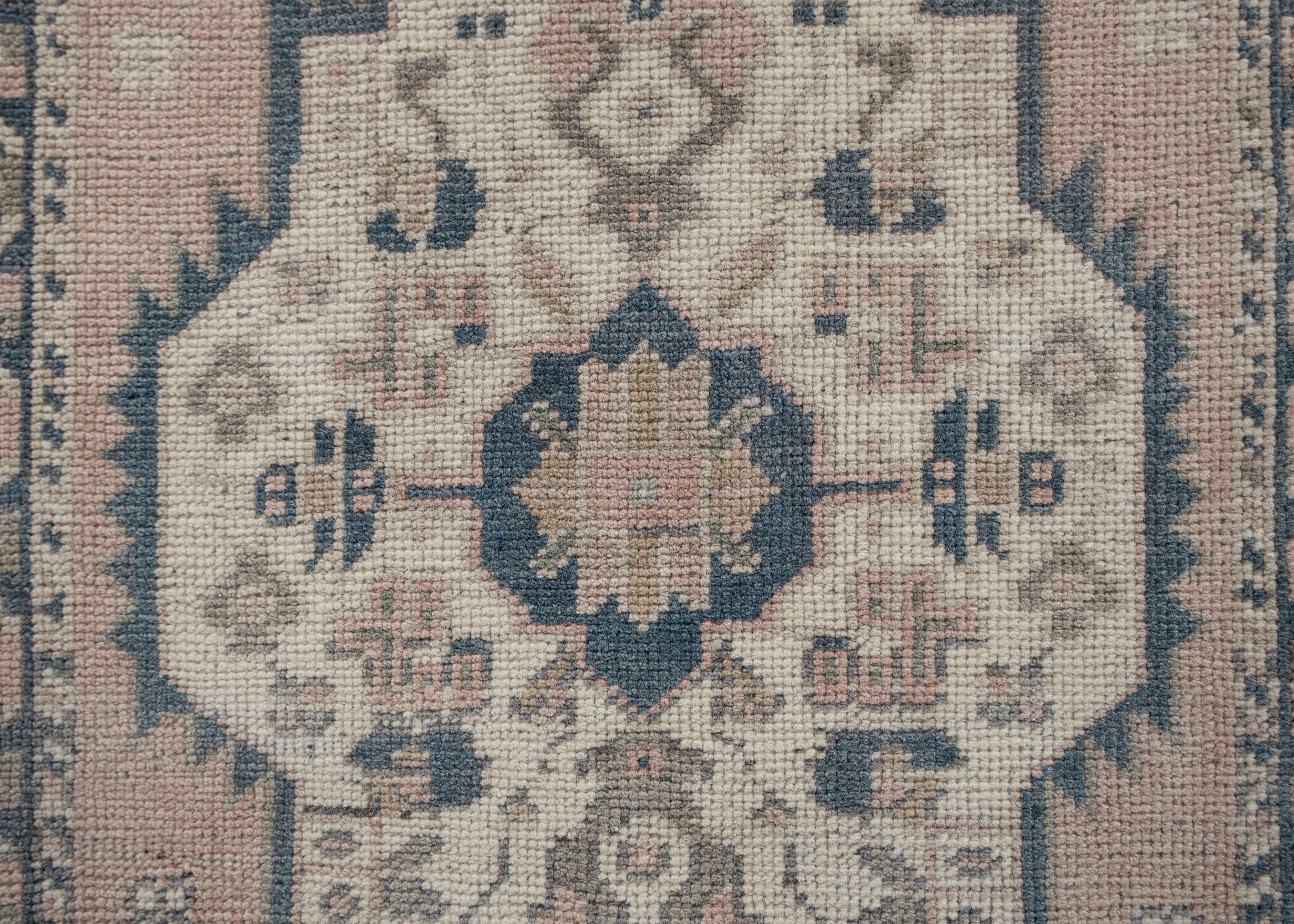 Annodato a mano Oriental Hand Knots Rugs Vintage Turkish Mini Rug 1'9