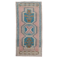 Oriental Hand Knotted Vintage Turkish Mini Rug 1'9" x 3'7" #10251