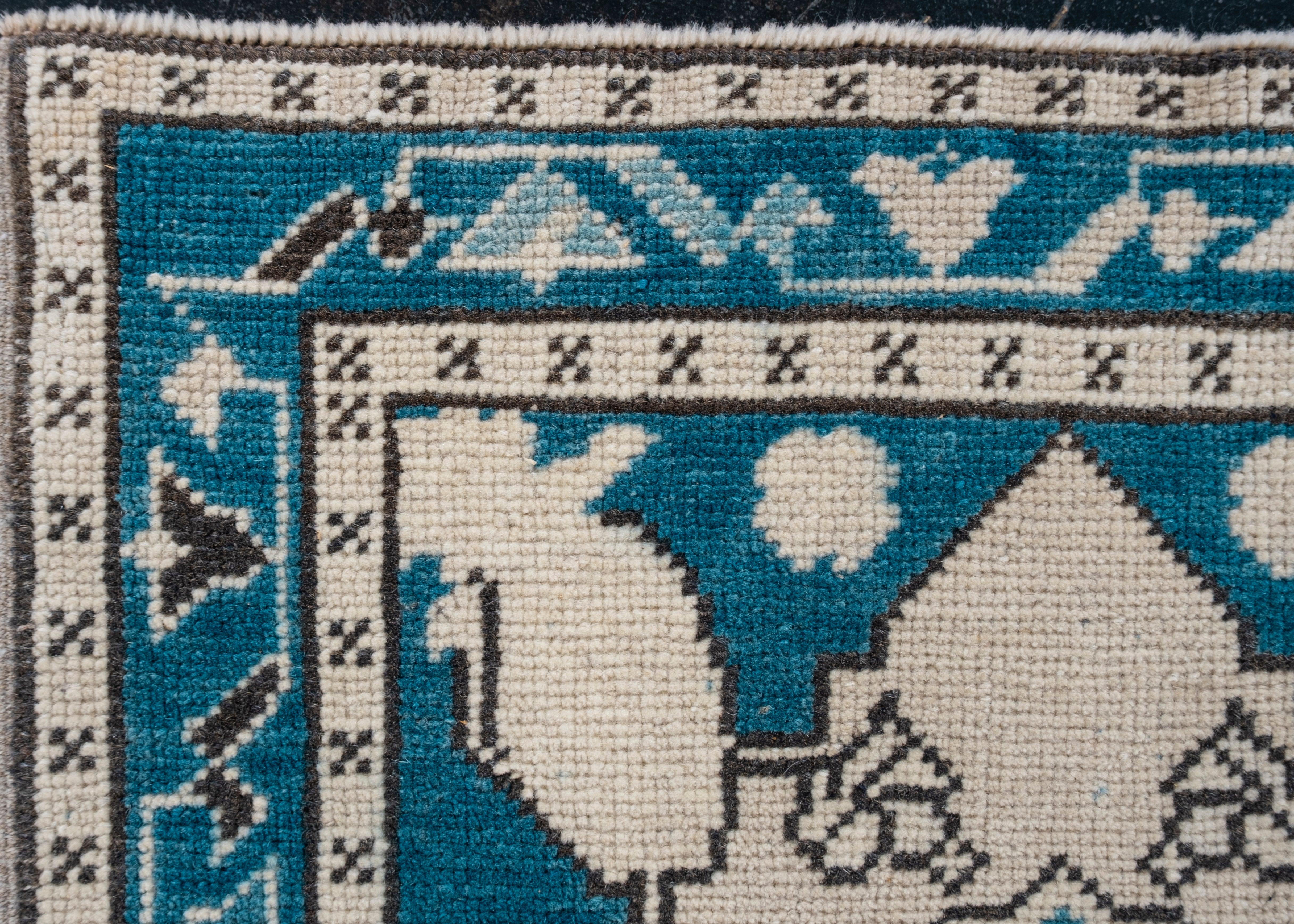 Noué à la main Mini tapis turc vintage noué à la main 1'9