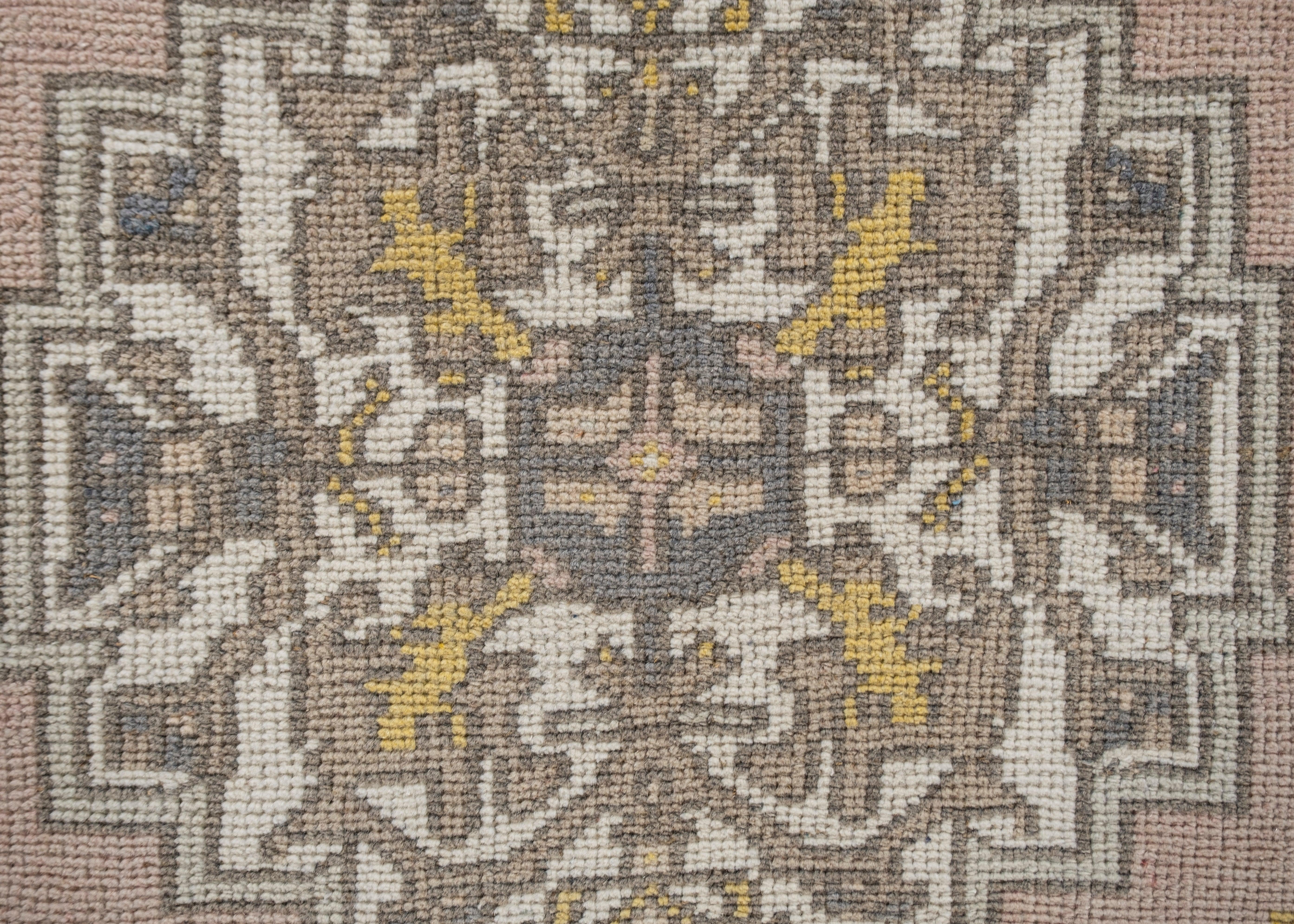 Alfombra Oushak Oriental Anudada a Mano Turca Oushak 5' x 7'1