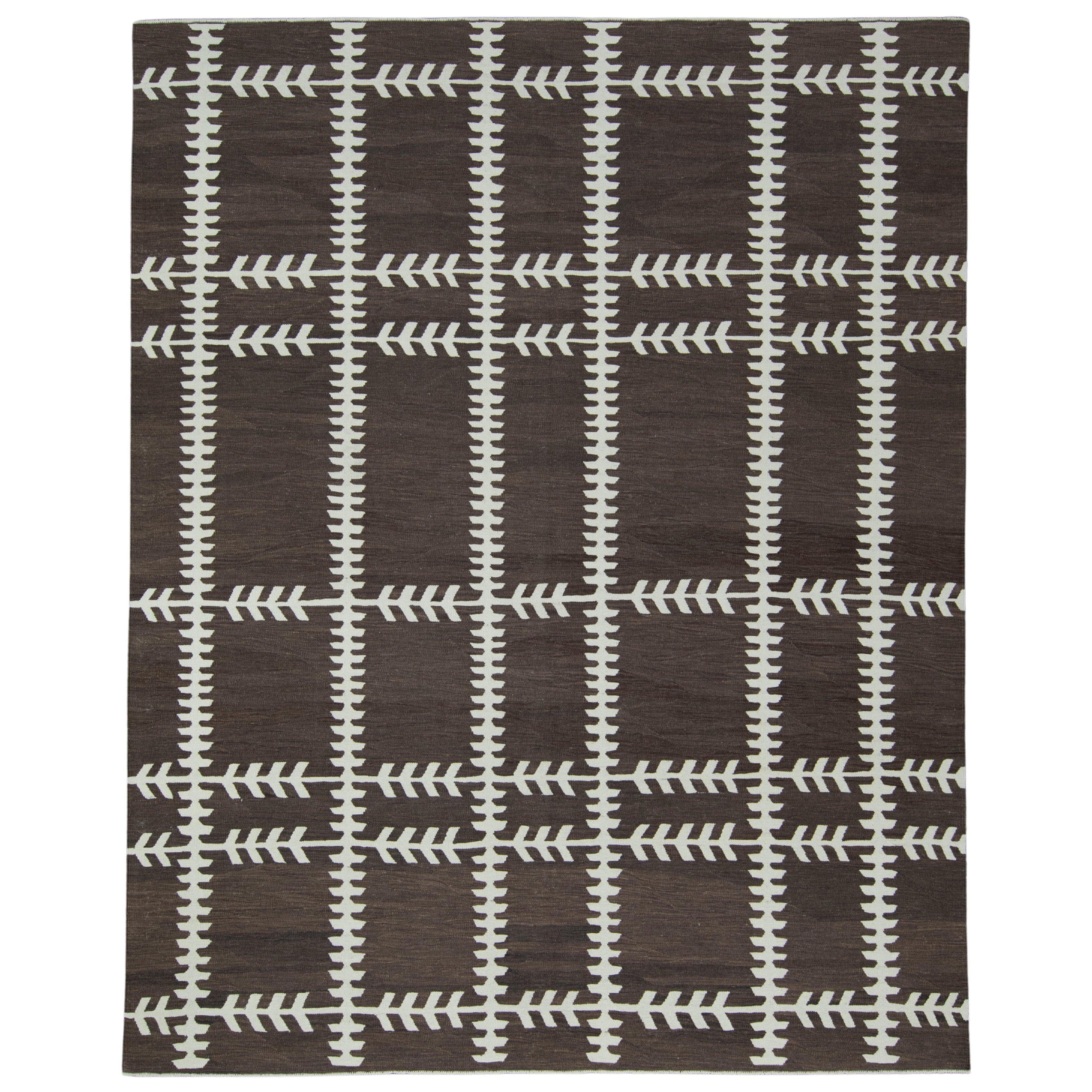 Orientalischer handgefertigter flachgewebter türkischer Kelim 8'3" x 10'5" #17015