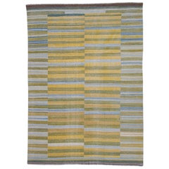 Kilim turco orientale fatto a mano a trama piatta 8'8" x 12'1" #9040