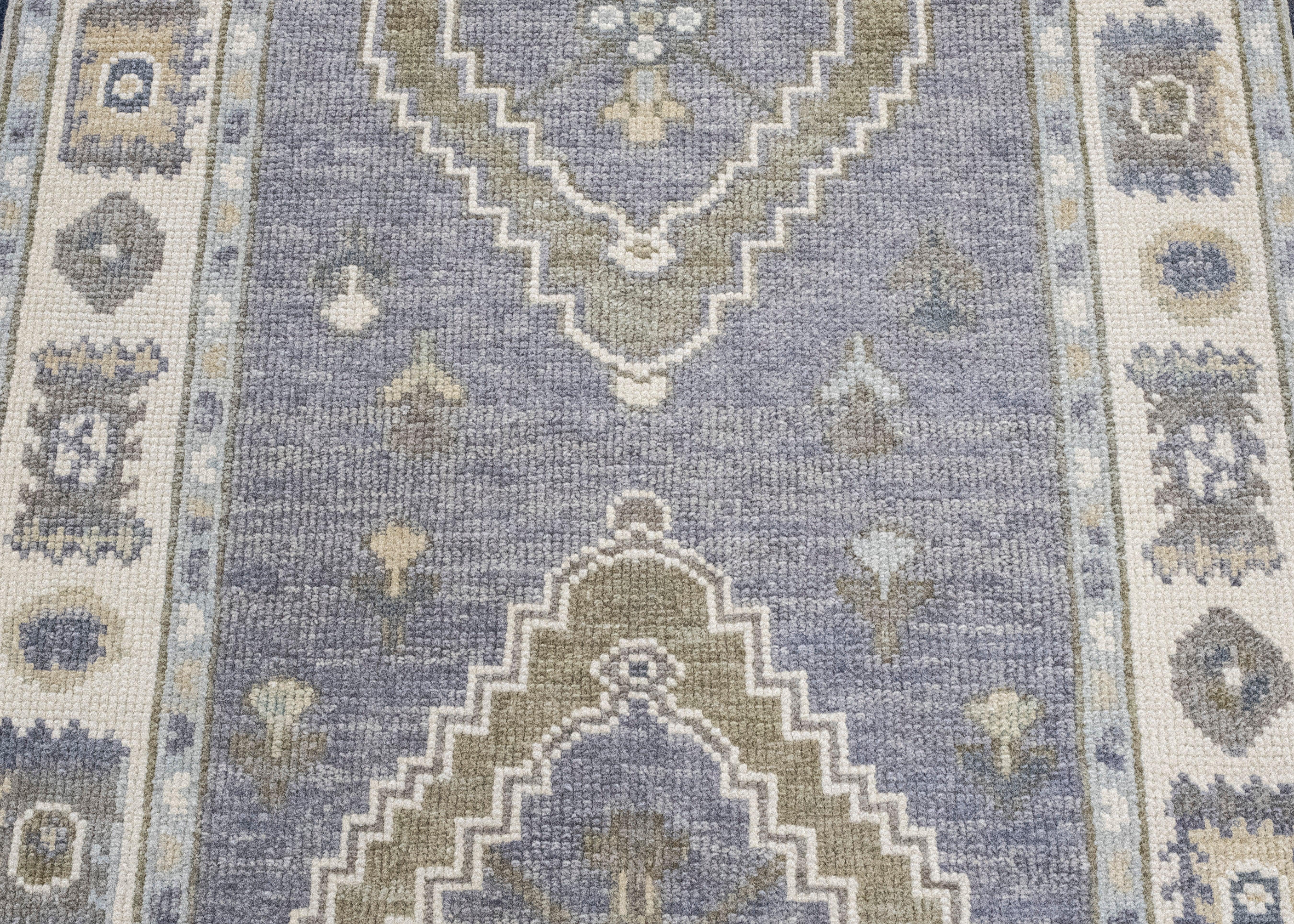 XXI secolo e contemporaneo Tappeto Oriental Handmade Oushak 3' x 5'10