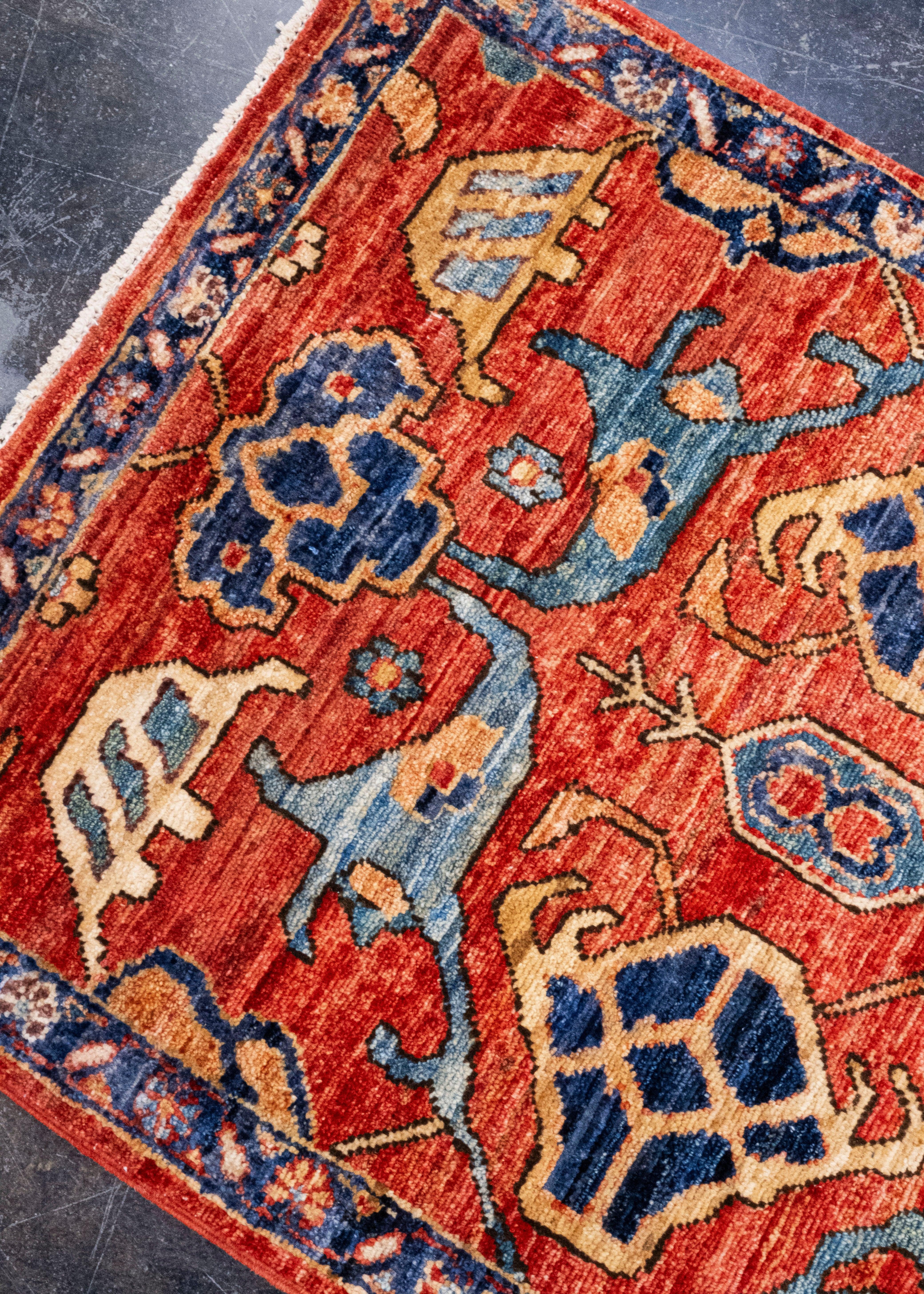 Contemporary Oriental Handmade Rug 2'4