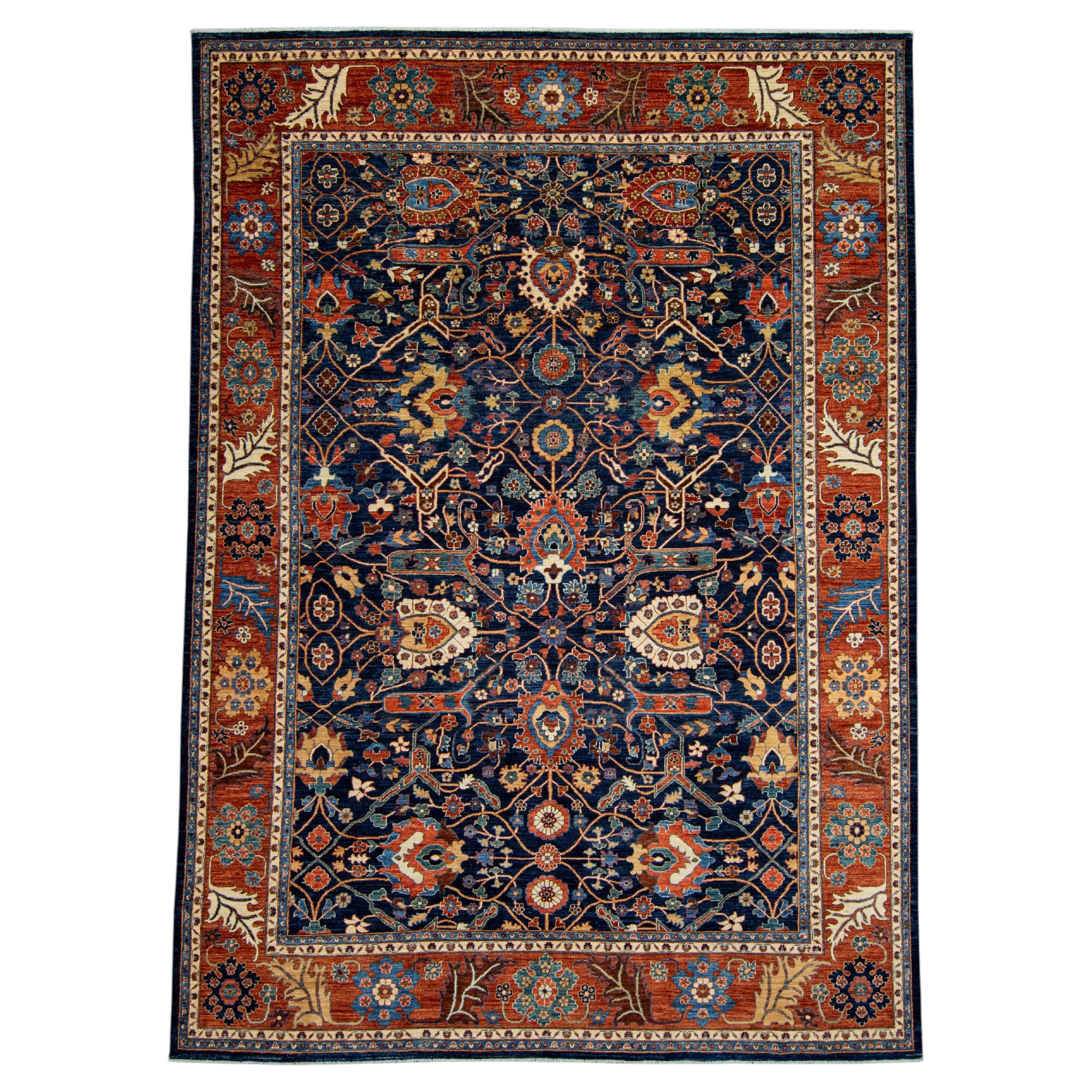 Oriental Handmade Rug  9'10" x 13'8" #17752 For Sale