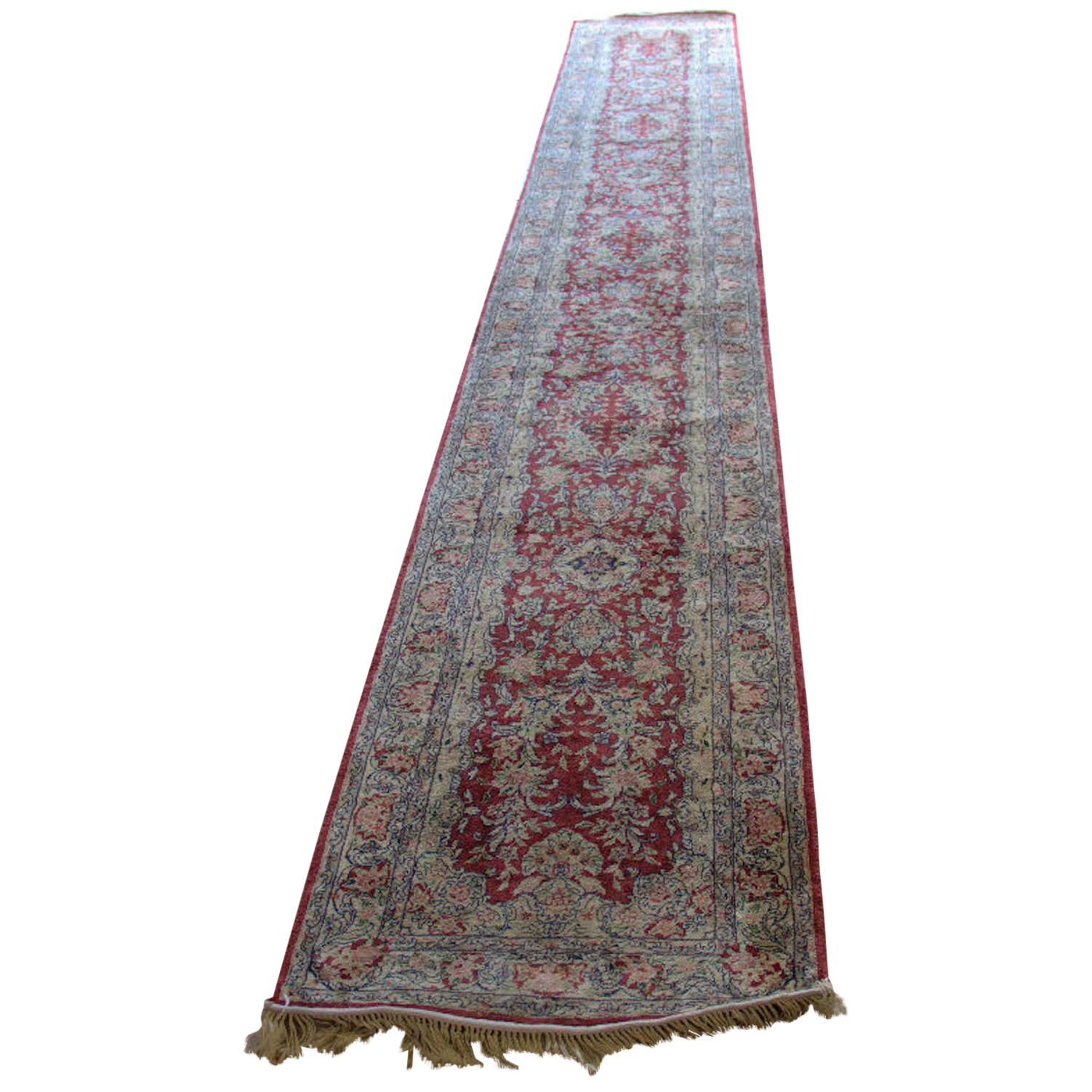 Oriental Handmade Silk Runner For Sale