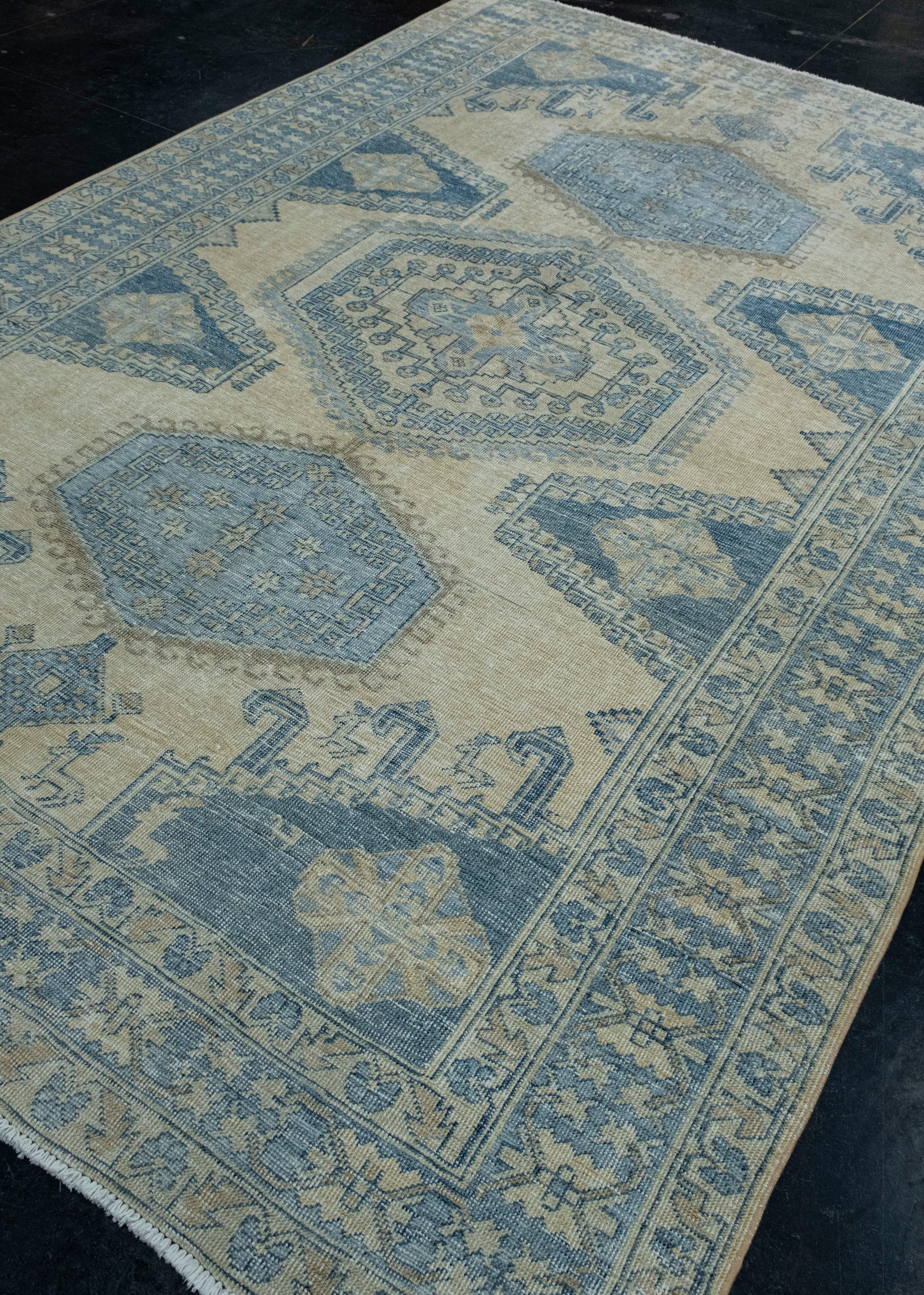 Turco Tappeto orientale vintage tessuto a mano 7'3