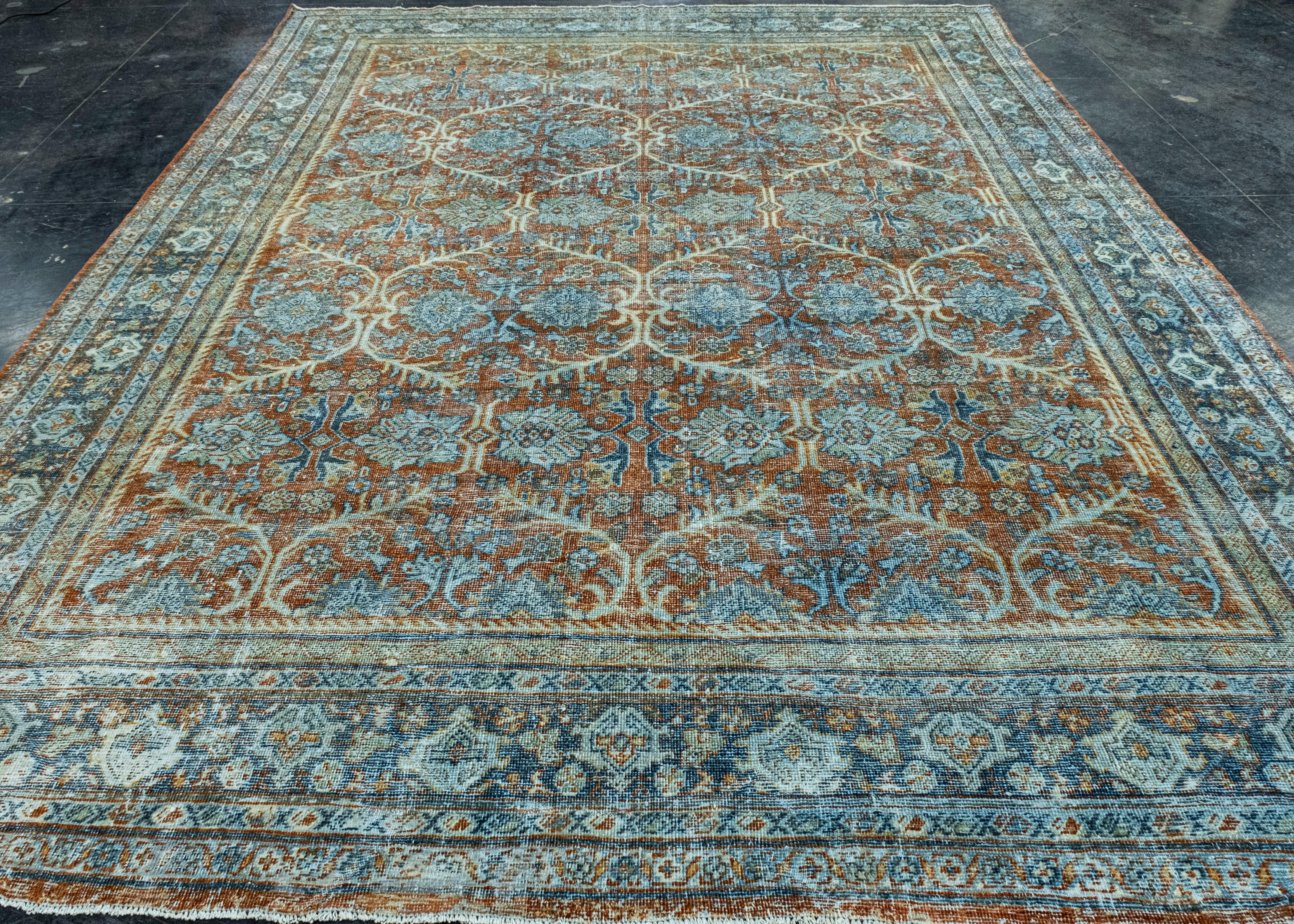 Tappeto vintage orientale tessuto a mano 9'7