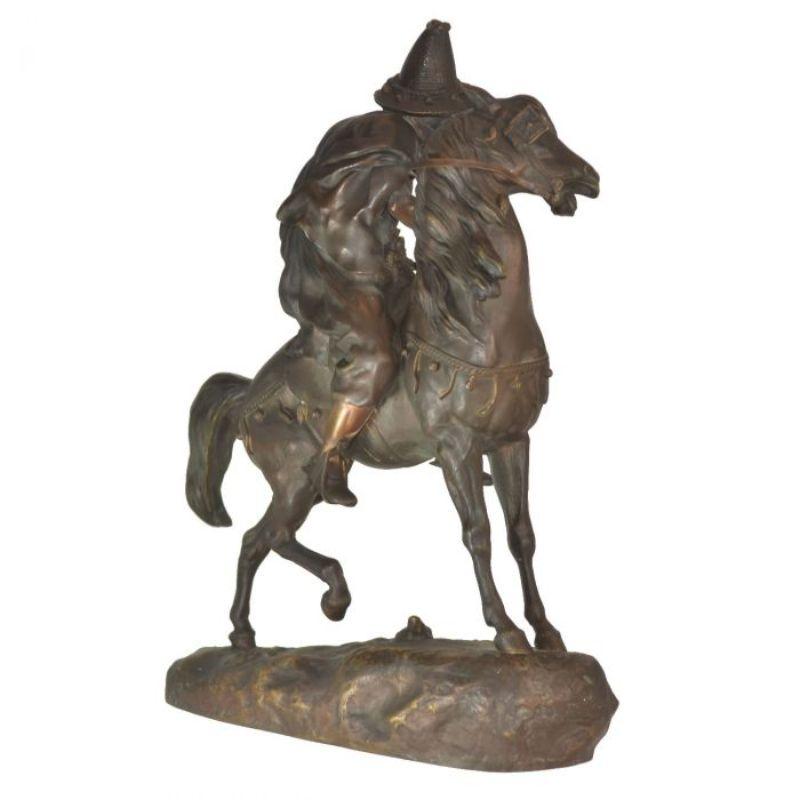 Patiné Horseman oriental de Charles Valton en bronze, fin du 19ème siècle en vente