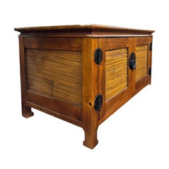 Oriental James Mont Style Koa & Stick Rattan TV Console