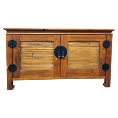 Oriental James Mont Style Koa & Stick Rattan TV Console