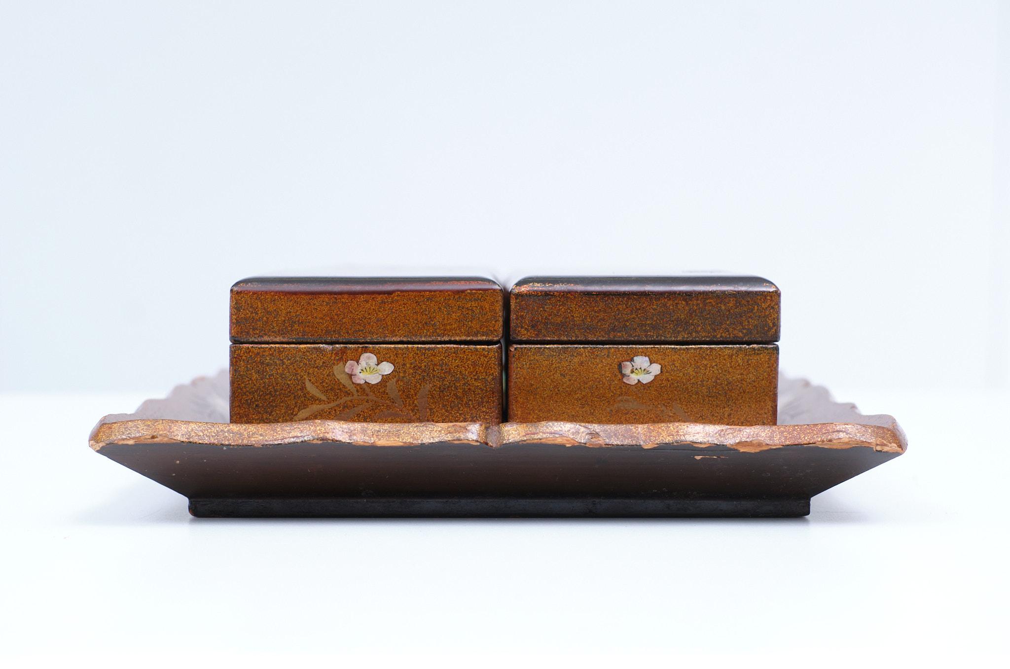 Japanese Oriental Lacker Boxes on a Tray, Japan, 1930s For Sale