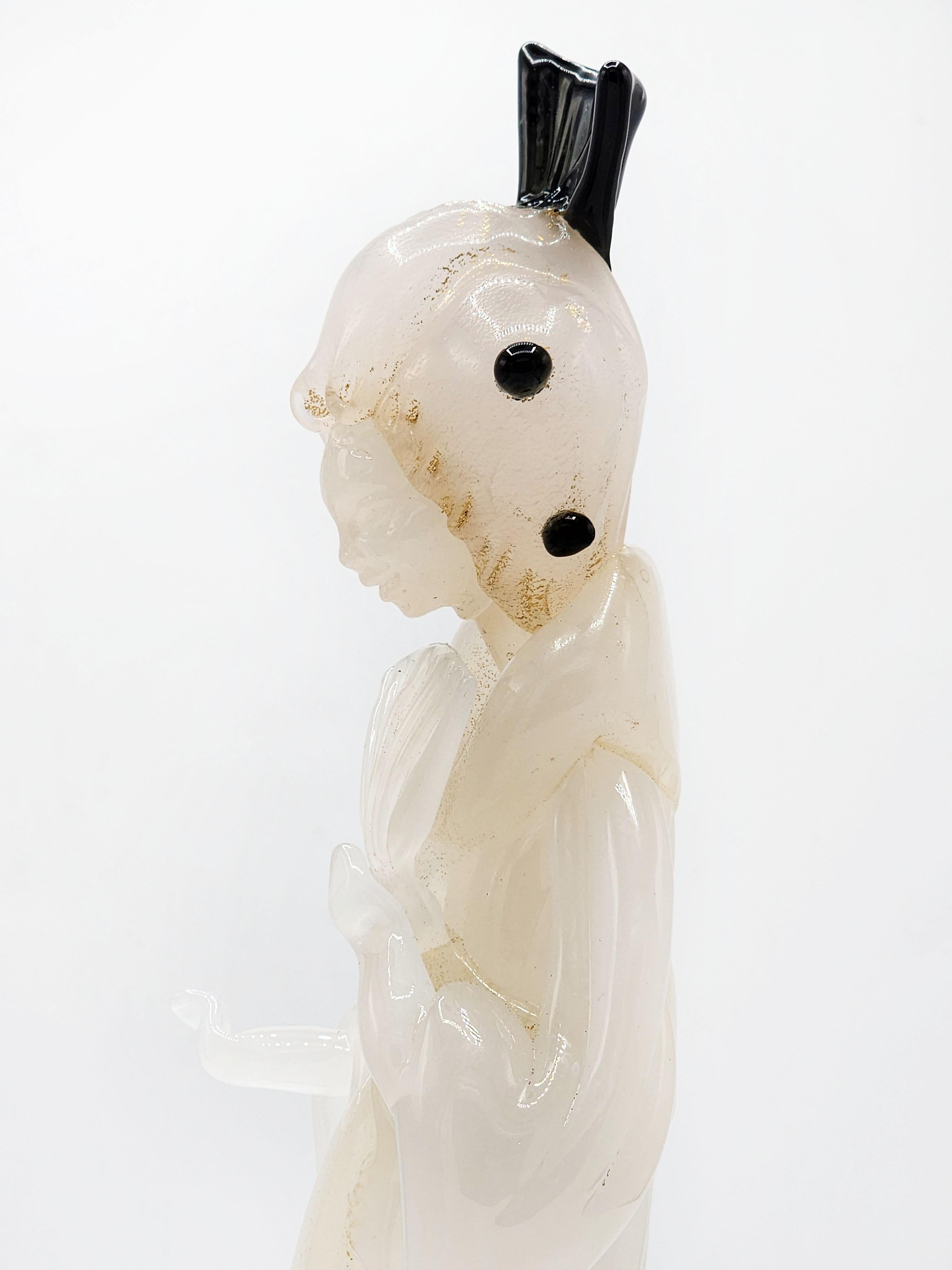 Italiano Statuetta orientale della signora in vetro di Murano in vendita