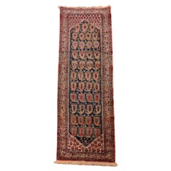 Vintage Oriental Long Runner with Repeating Boteh Pattern Circa 1950