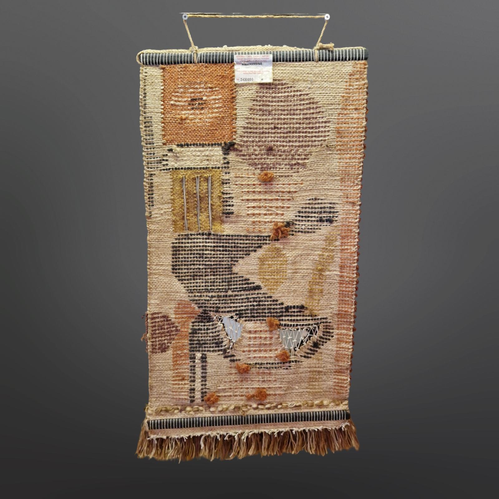 Colgante de pared artesanal de macramé oriental, Oriente Medio Años 60 Hecho a mano en venta