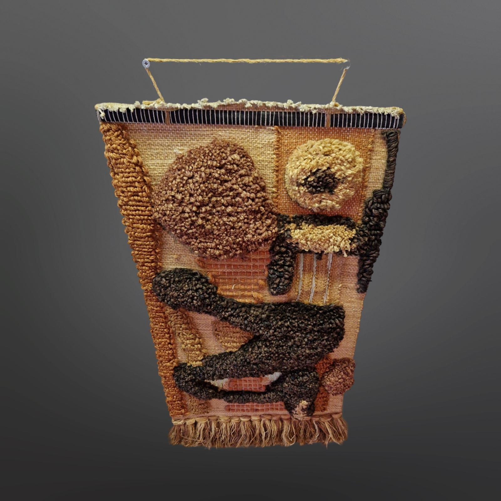 Colgante de pared artesanal de macramé oriental, Oriente Medio Años 60 Lana en venta