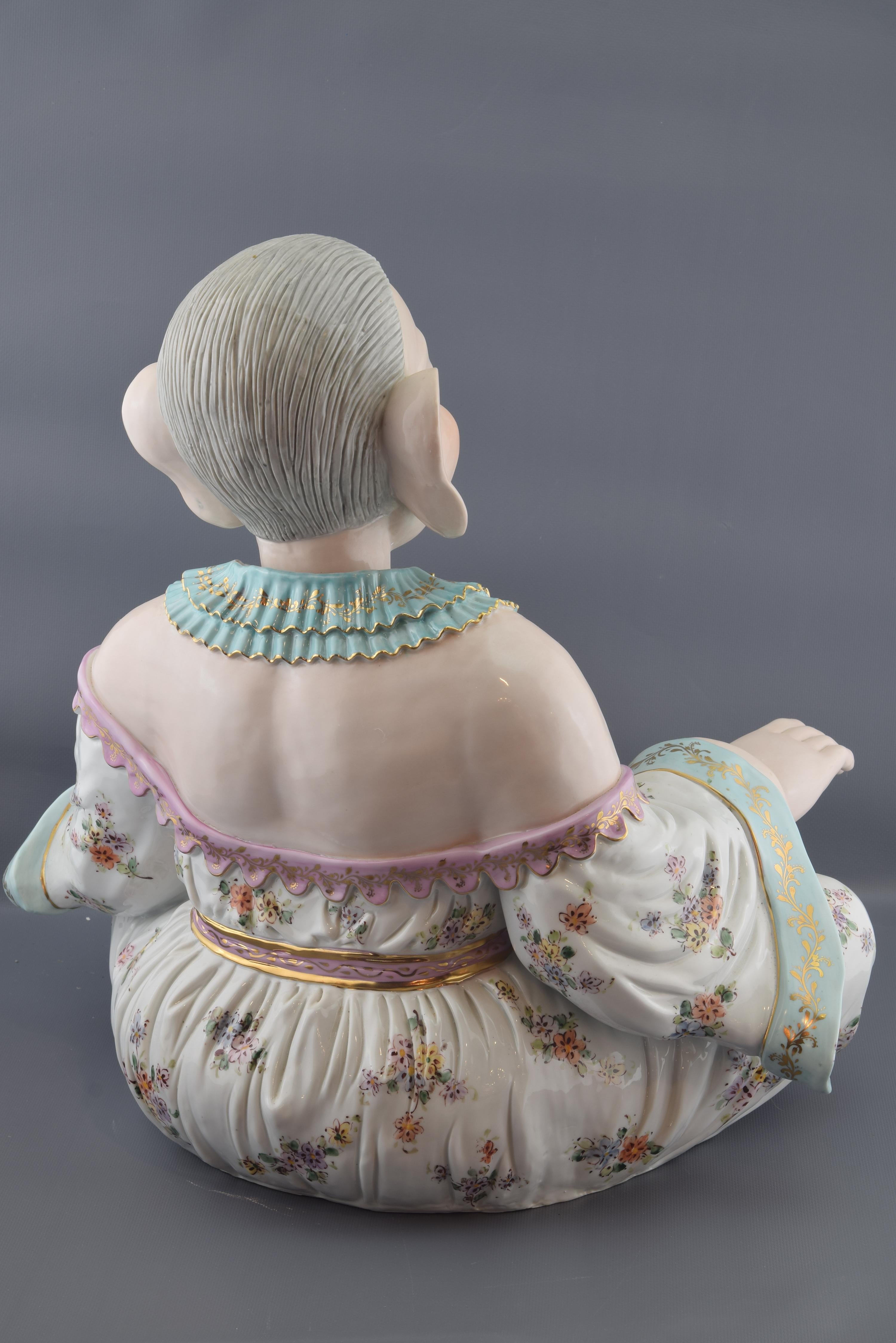20th Century Oriental Nodding Porcelain Figurine, after 18th Century Models from Meissen