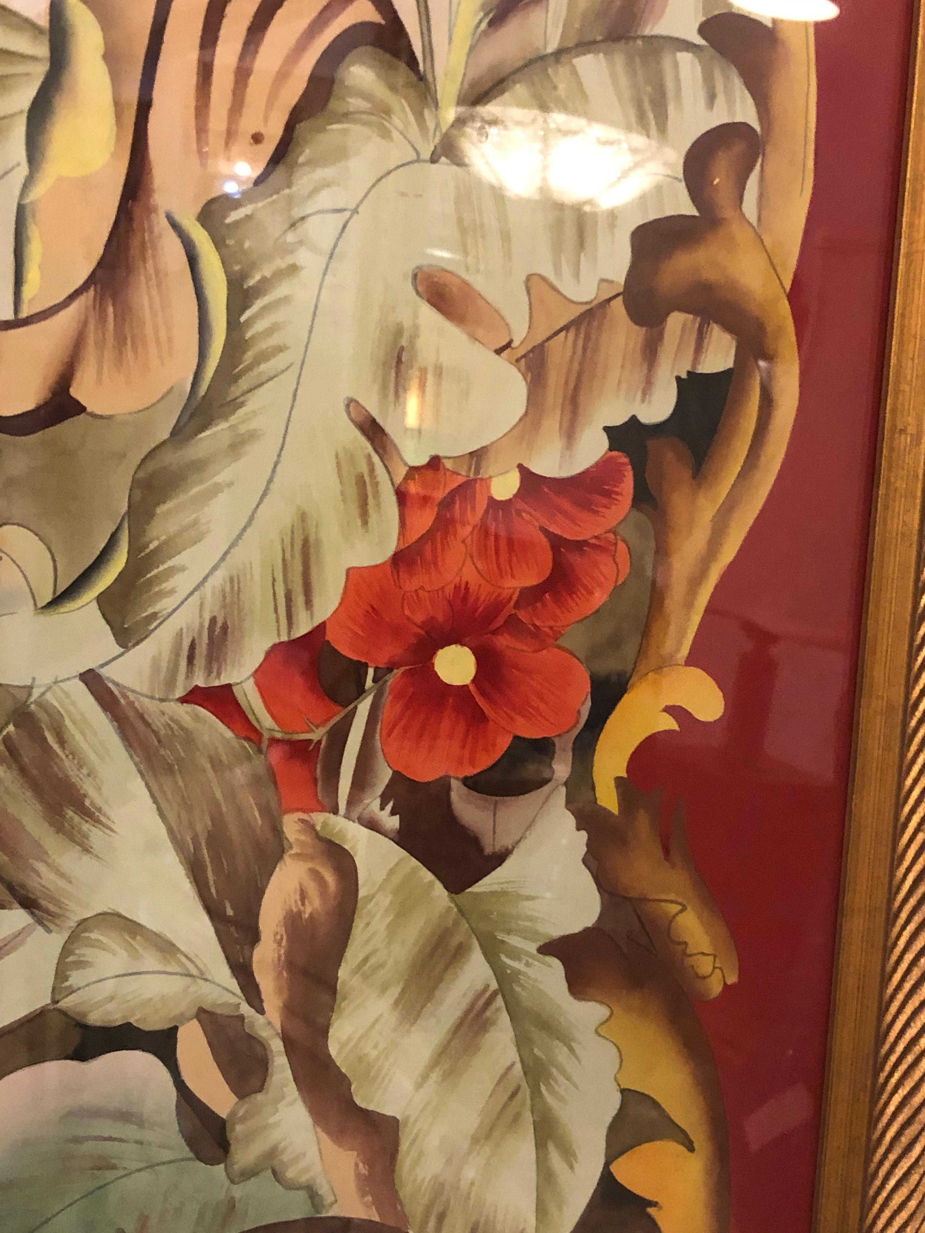 Oriental Painted Silk Panels on Fine Gilt Frames under Plexiglass, a Pair 6