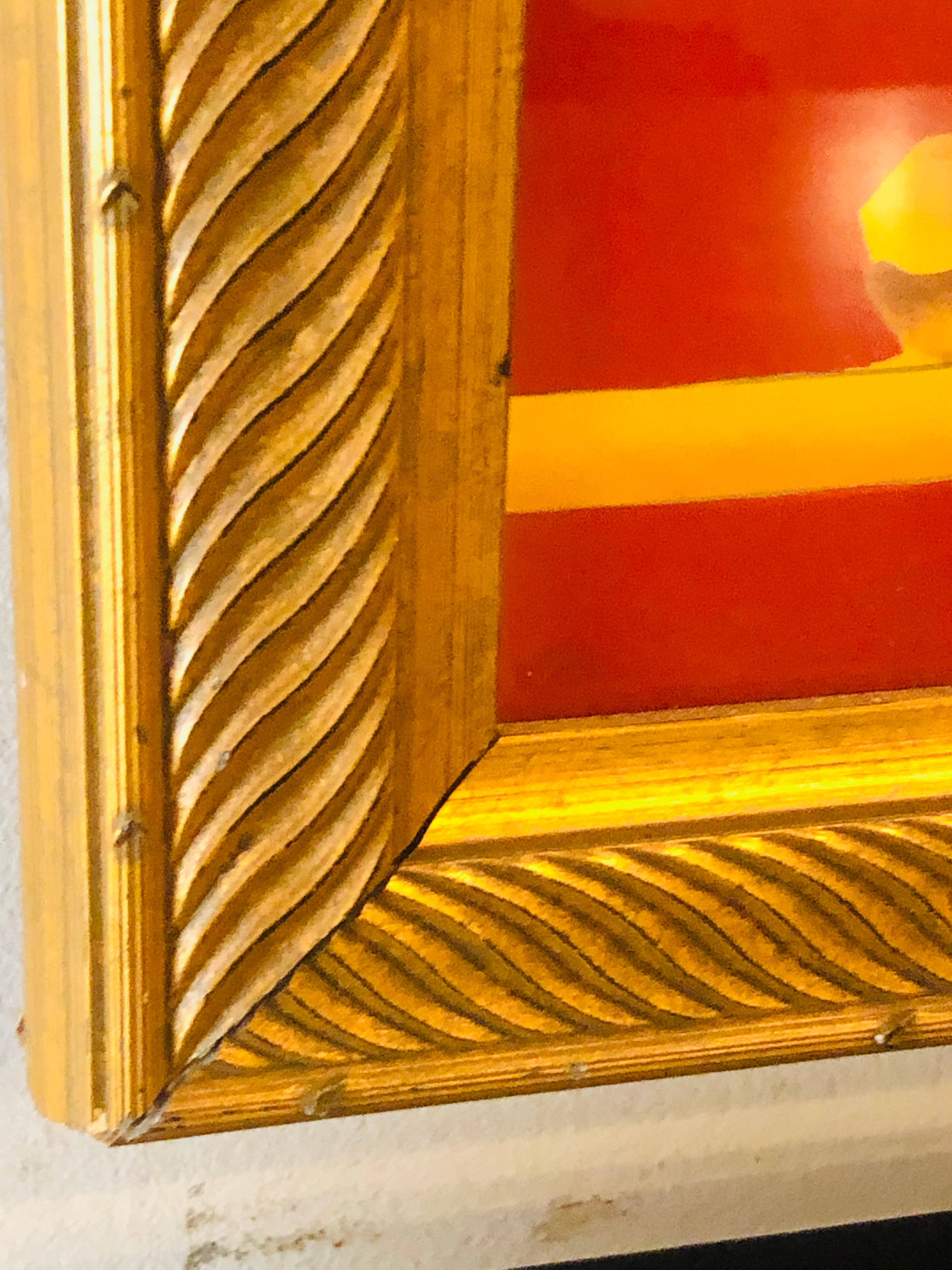 Oriental Painted Silk Panels on Fine Gilt Frames under Plexiglass, a Pair 2
