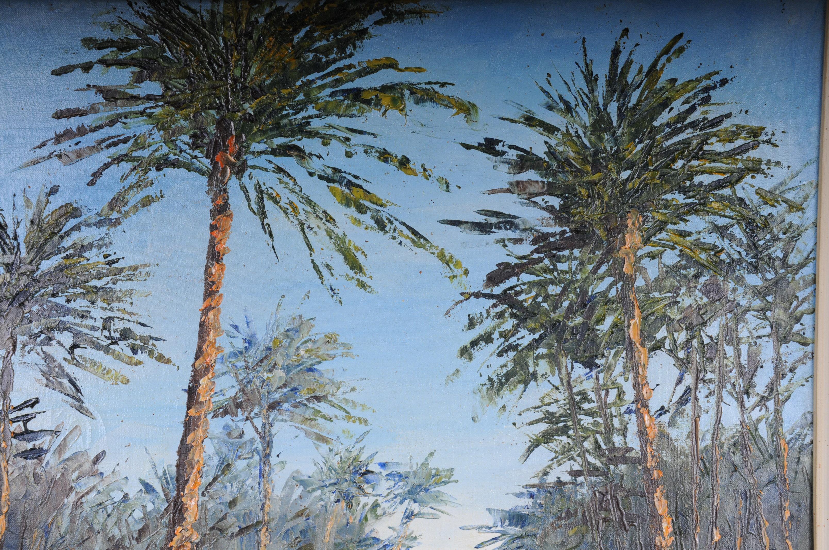 Oriental painter oil painting O. Birkholz

Oil on canvas. Bordered frame. View of a river landscape under palm trees.
Signed O. birchwood.

(S-207).