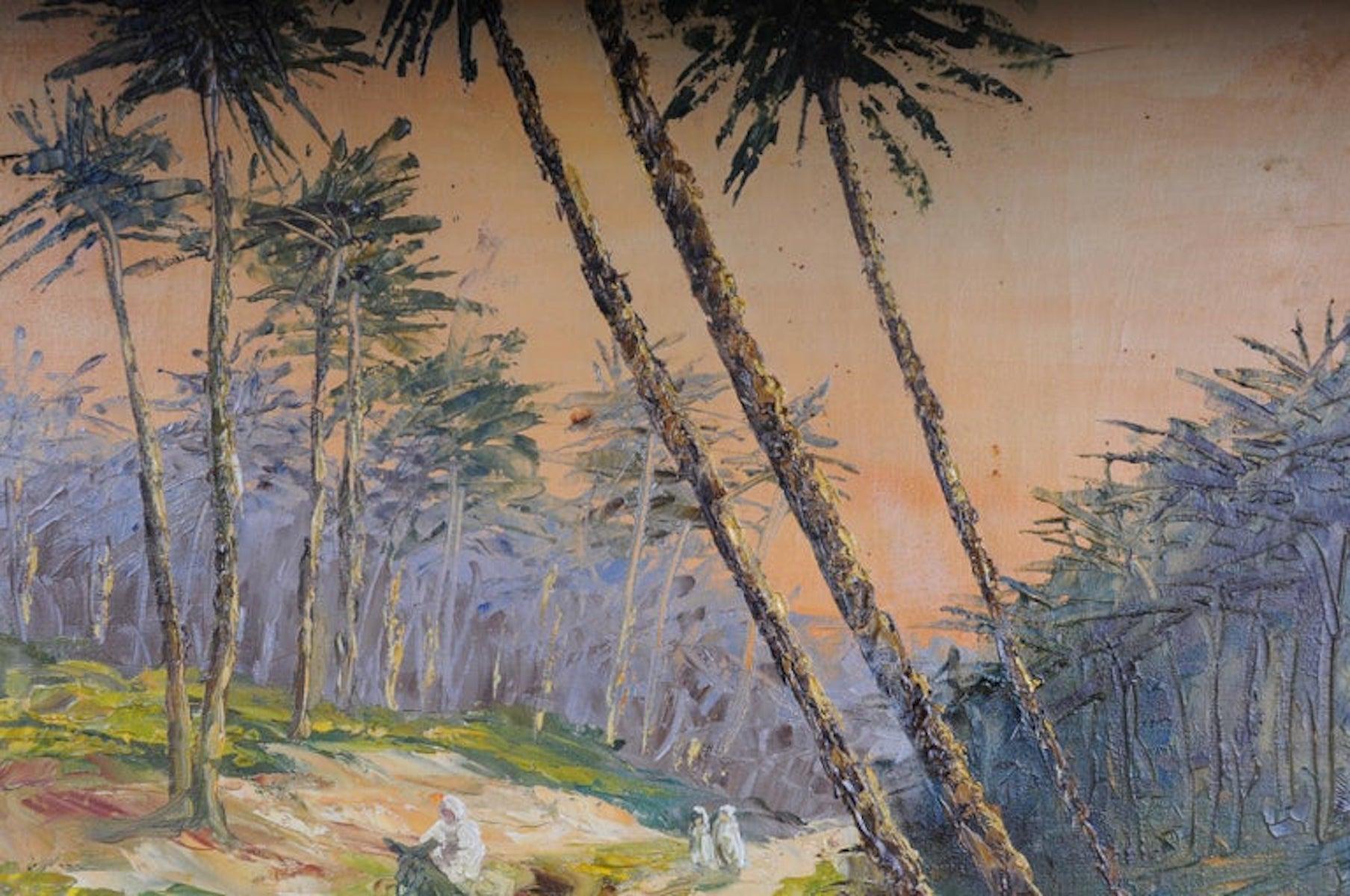 Oriental Painter Oil Painting, Signed O. Birkholz In condizioni buone in vendita a Berlin, DE