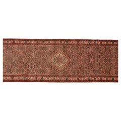 Hand-Knotted Wool Runner Rug, Geometric Design, Central Asia, 1960s